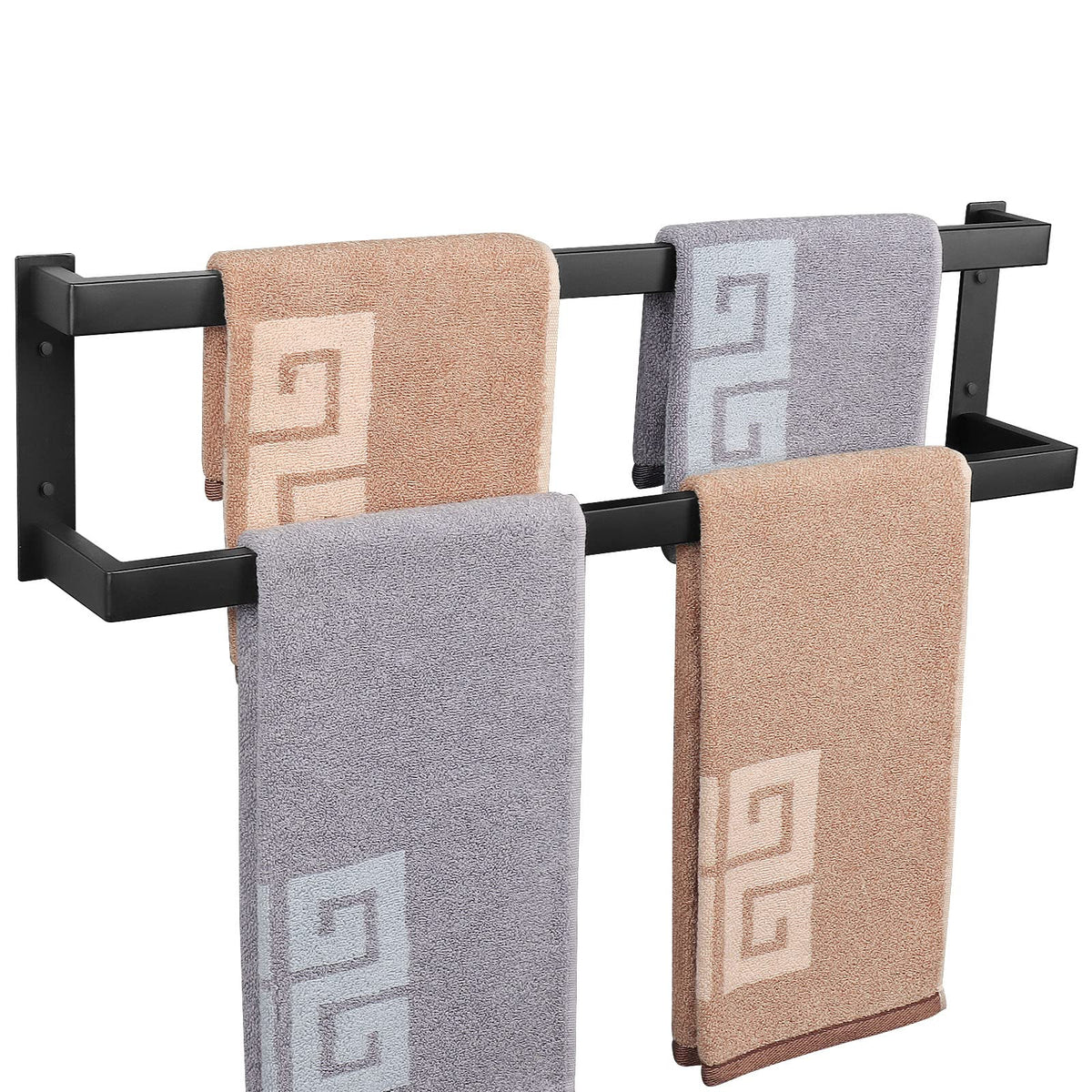 Nearmoon Bathroom Towel Bar, Towel Rod Holder, Square Shelf Rack Hanging Towel For Bath, Thicken Sus304 Stainless Steel Towel Ra