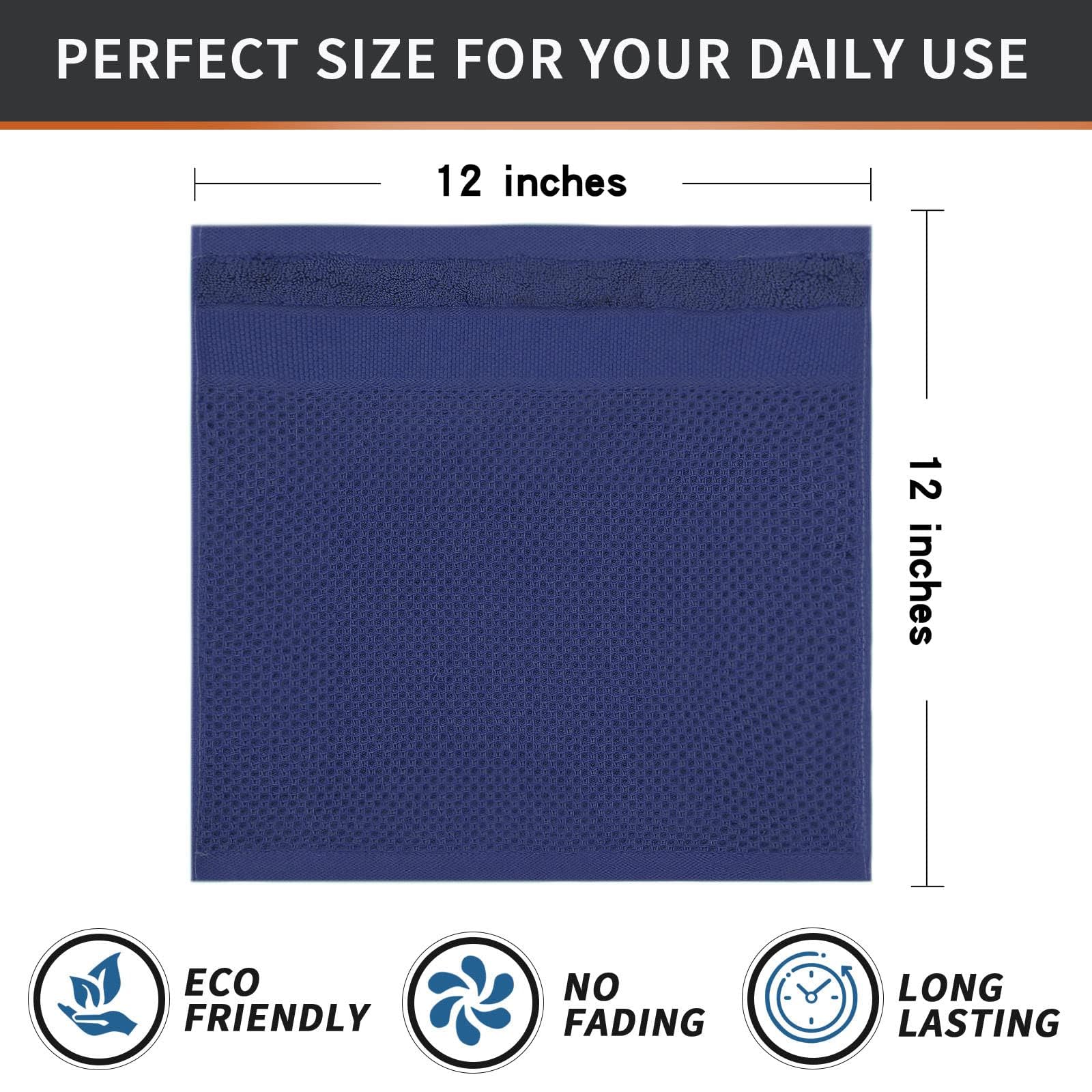 Homaxy 100% Cotton Dish Cloths, Pack Of 8-12 X 12 Inches, Waffle Weave Super Soft And Absorbent Dish Towels Quick Drying Dishclo