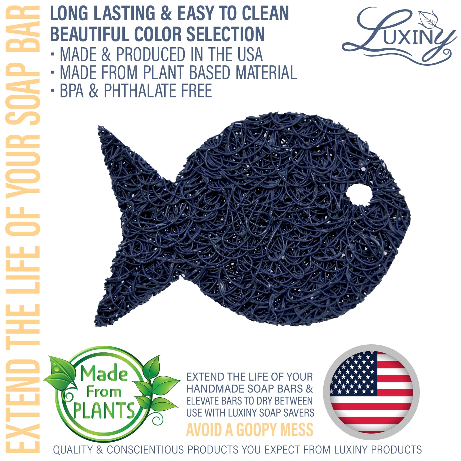 Soap Savers For Bar Soap, American Made: Luxiny, Lifts Soap In Soap Dishes & Shower Soap Holder- Soap Lasts Longer- Made With Pl