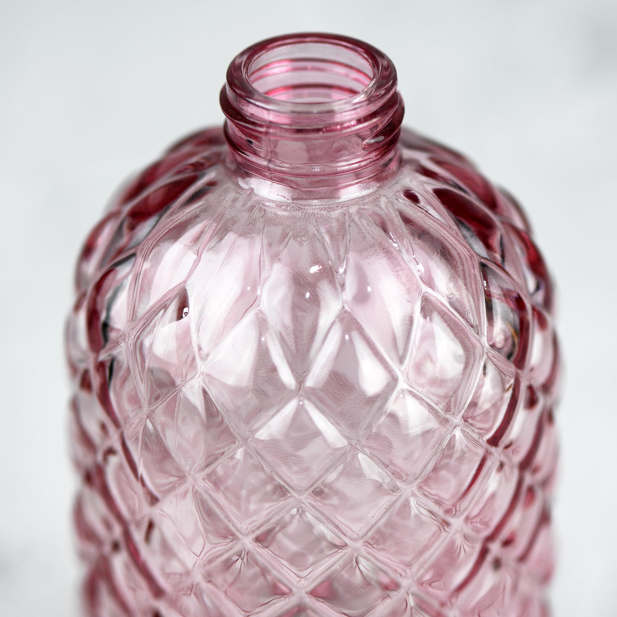 Bathroom & Kitchen Glass Hand And Dish Soap Dispenser With 304 Rustproof Stainless Steel Pump (Pink-2Pack)