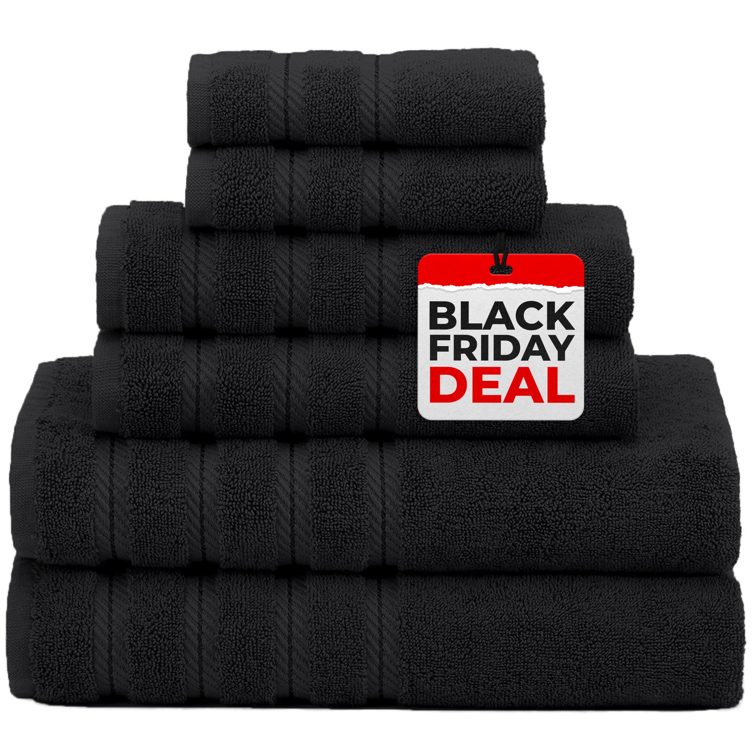 American Soft Linen 100% Turkish Carde Cotton 6 Piece Towel Set, 560 Gsm Towels For Bathroom, Super Soft 2 Bath Towels 2 Hand To