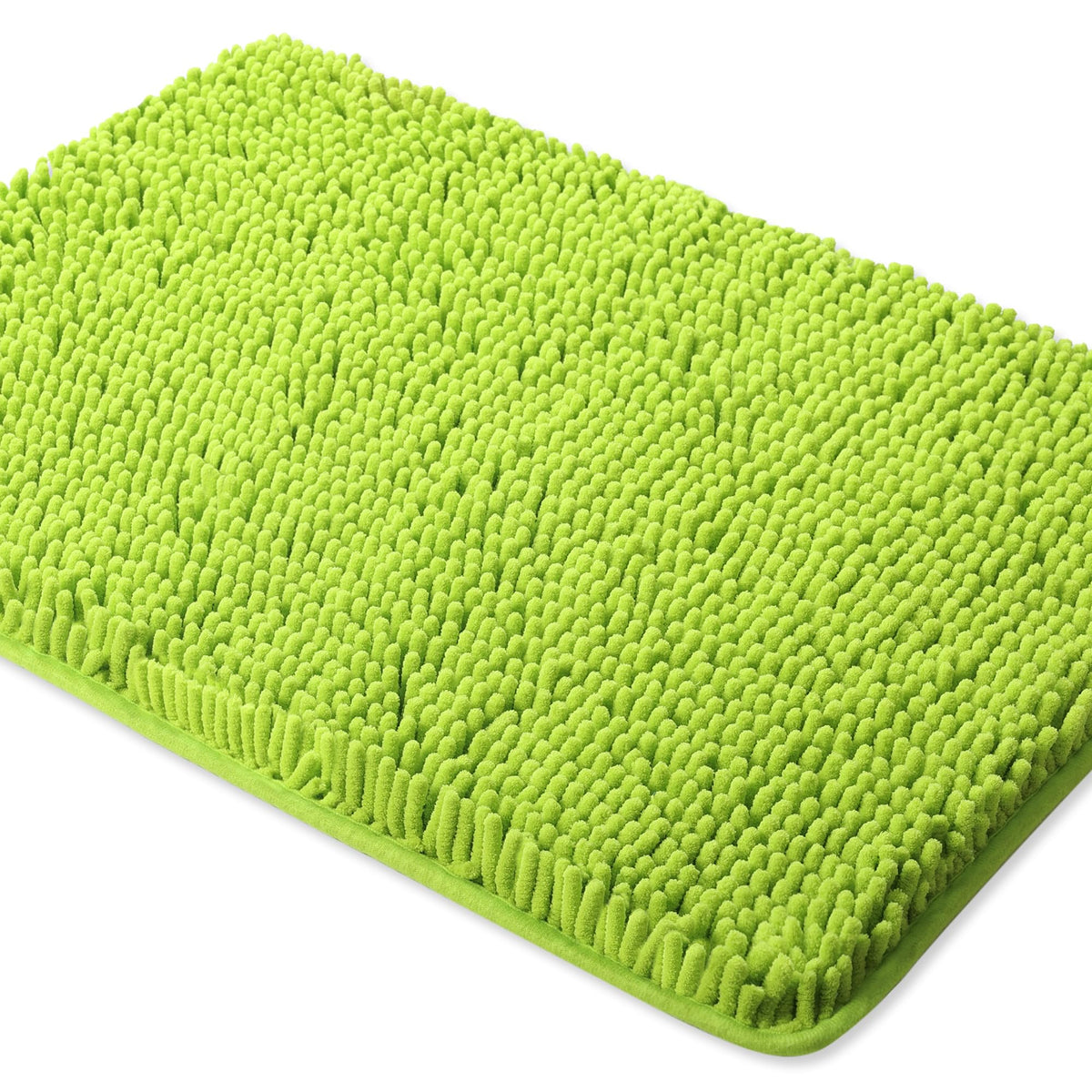 Yeaban Lime Green Bathroom Rugs - Thick Chenille Bath Mats | Absorbent And Washable Bath Rug Non-Slip, Plush And Soft Rugs For B
