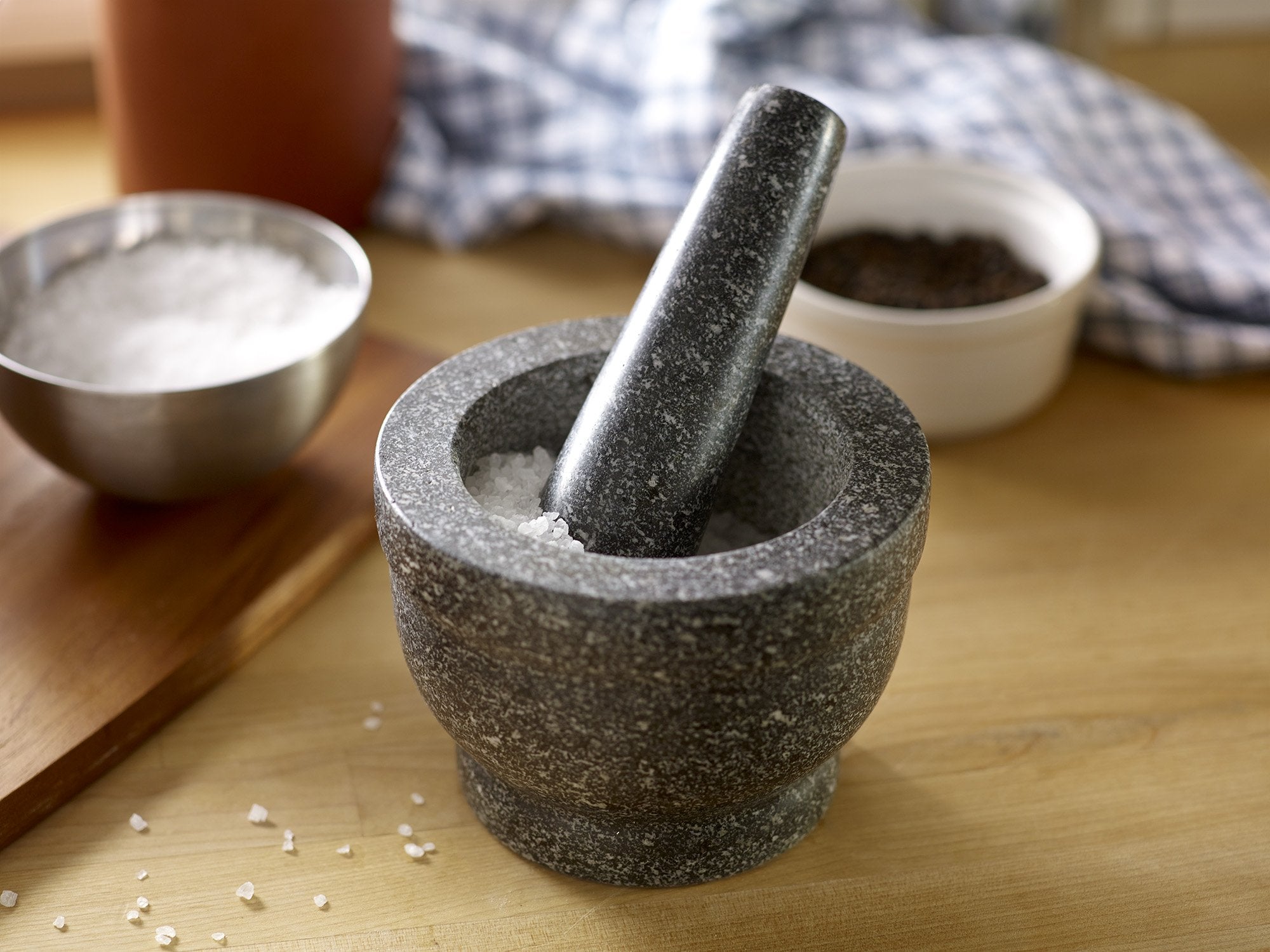 Fox Run Granite Mortar And Pestle, 5.5 X 5.5 X 4 Inches, Black