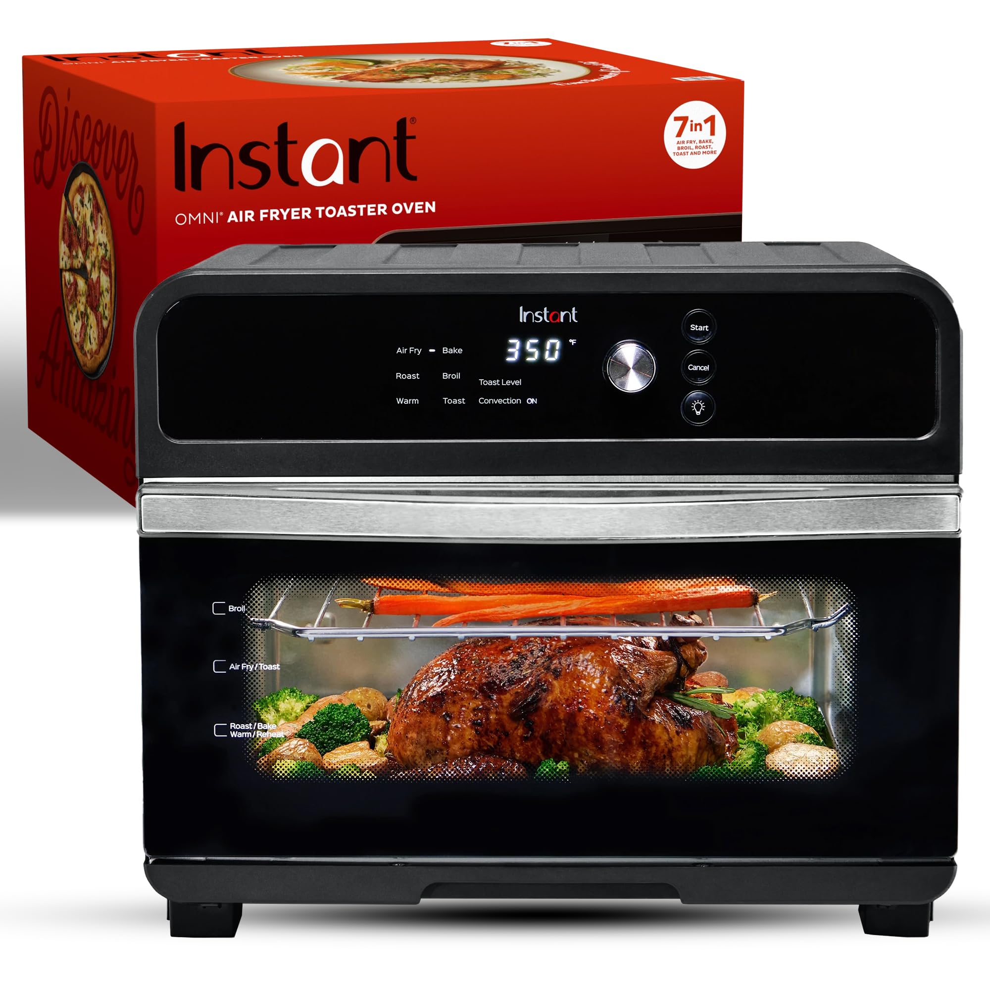 Instant Pot Omni 19Qt/18L Toaster Oven Air Fryer, 7-In-1 Functions, Fits 12 Pizza, Crisps, Broils, Bakes, Roasts, Toasts, Warm