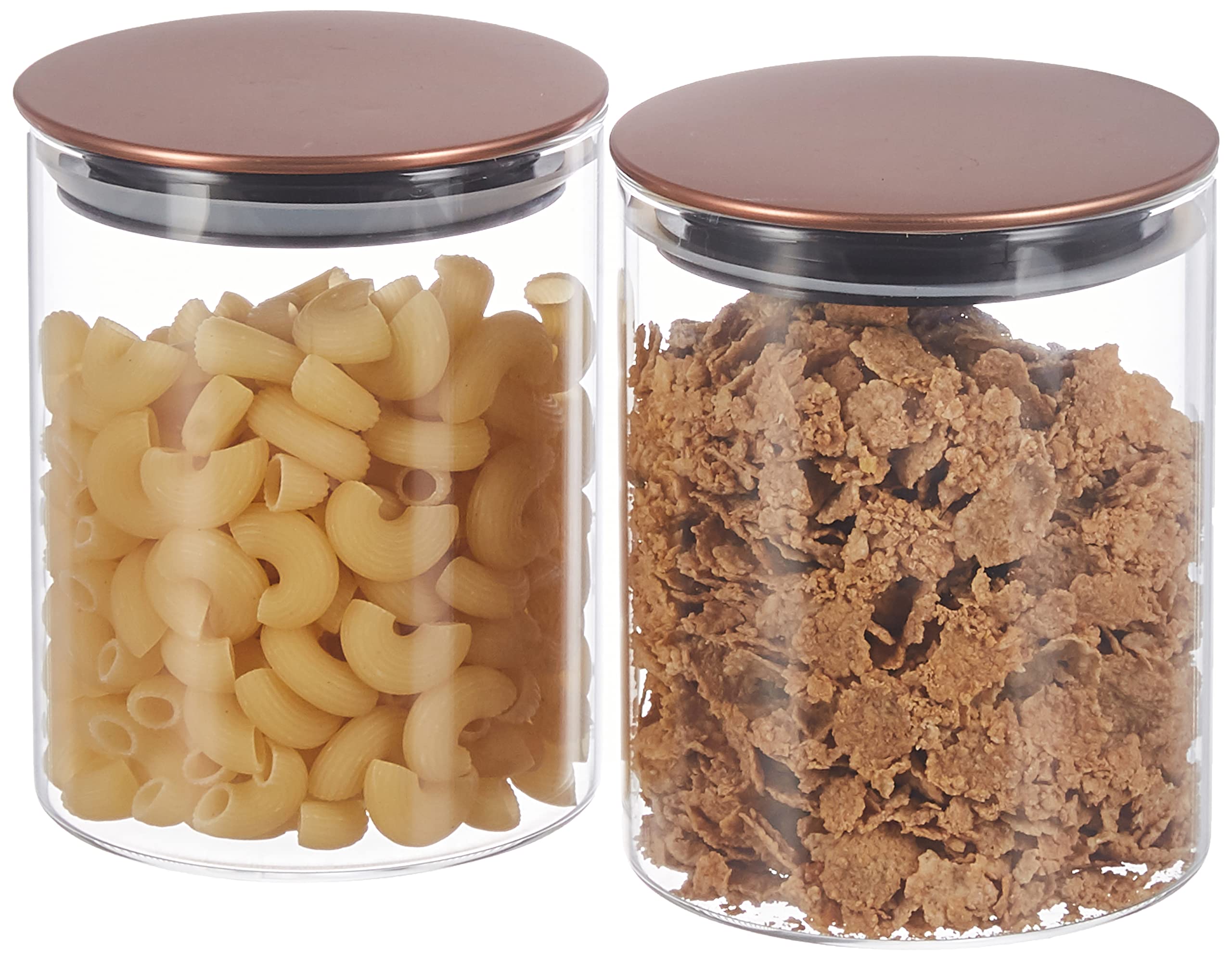 Amazon Brand - Solimo Borosilicate Glass Borosilicate Jar 700Ml,Set Of 2,Transparent