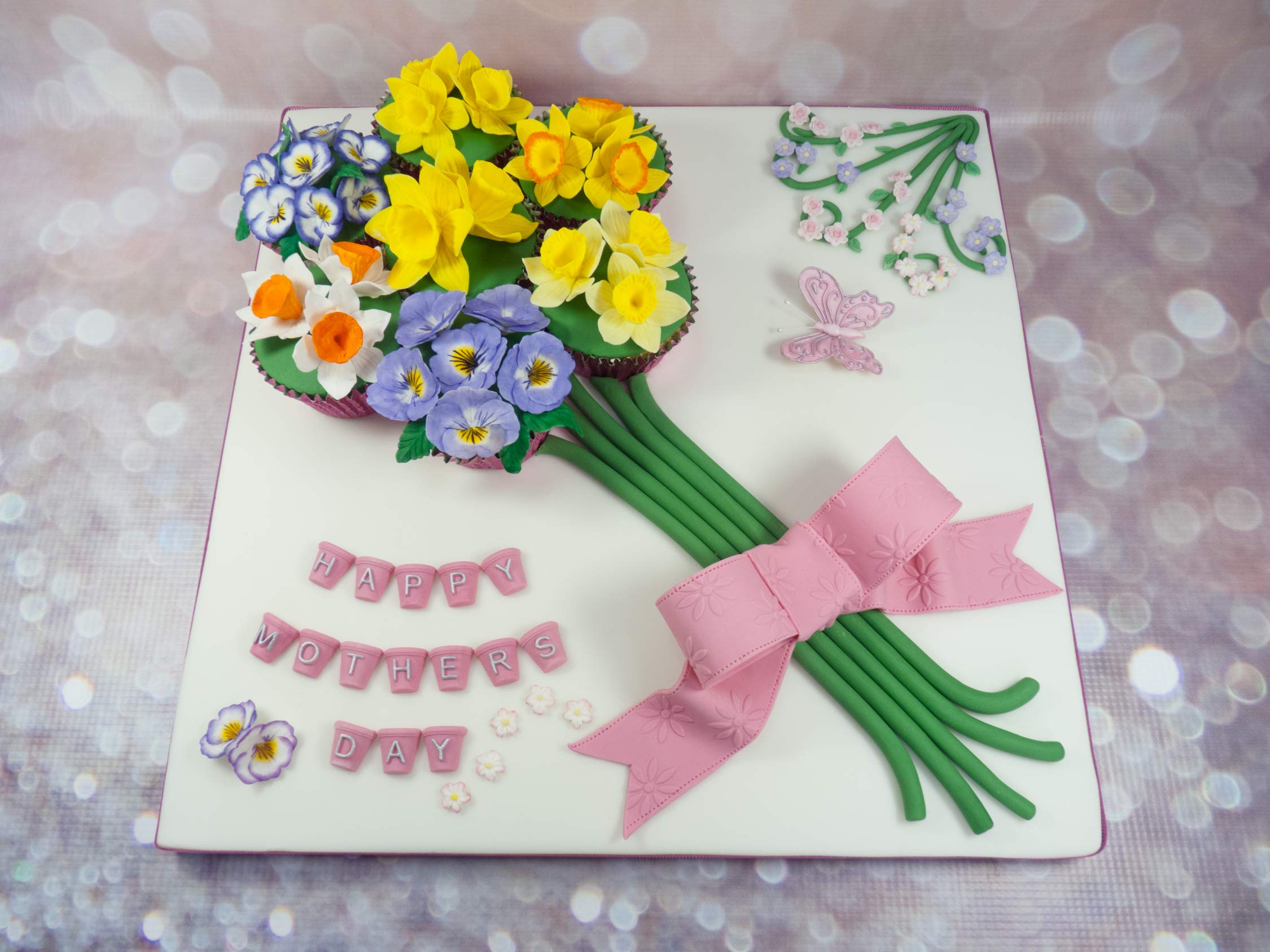 Katy Sue Flowers Silicone Mold For Cake, Cookie Decorating, & Craft. Makes 6 Different Flowers To Use With Fondant, Gum Paste, S