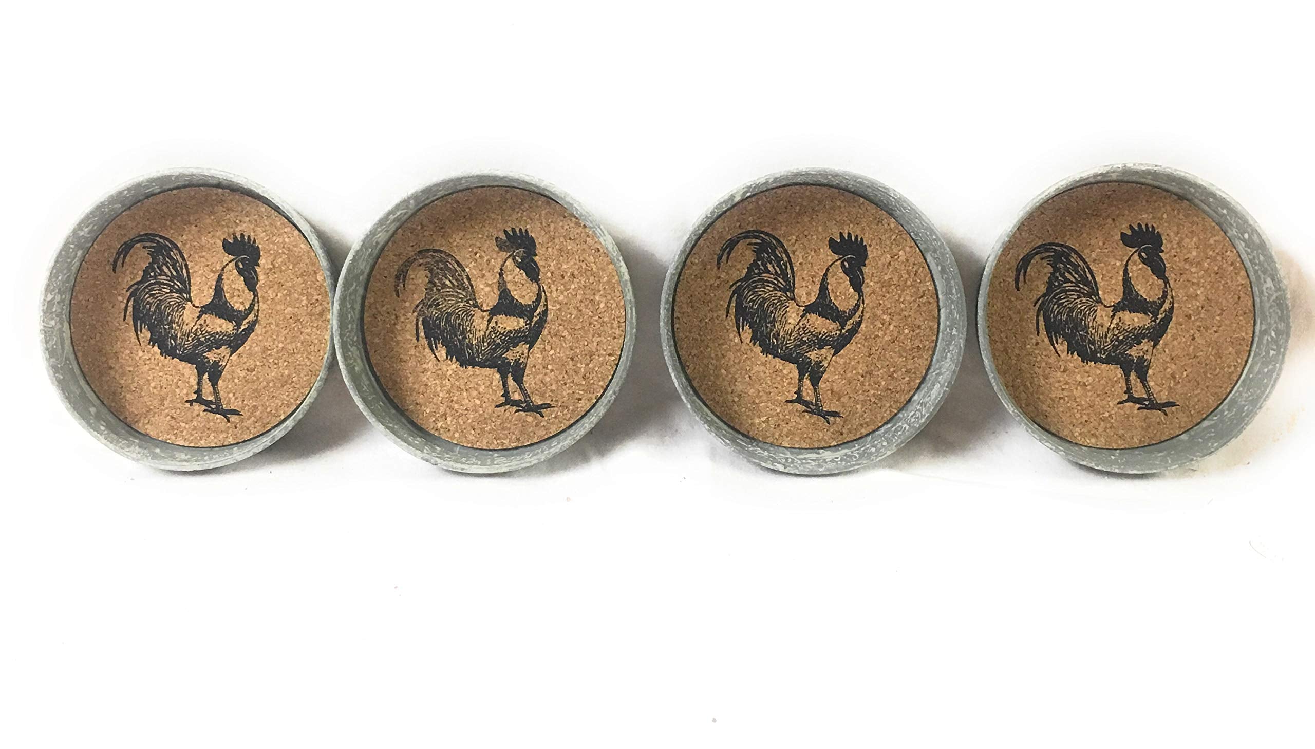 Mason Jar Lid Coaster - Rooster - Box Of 4