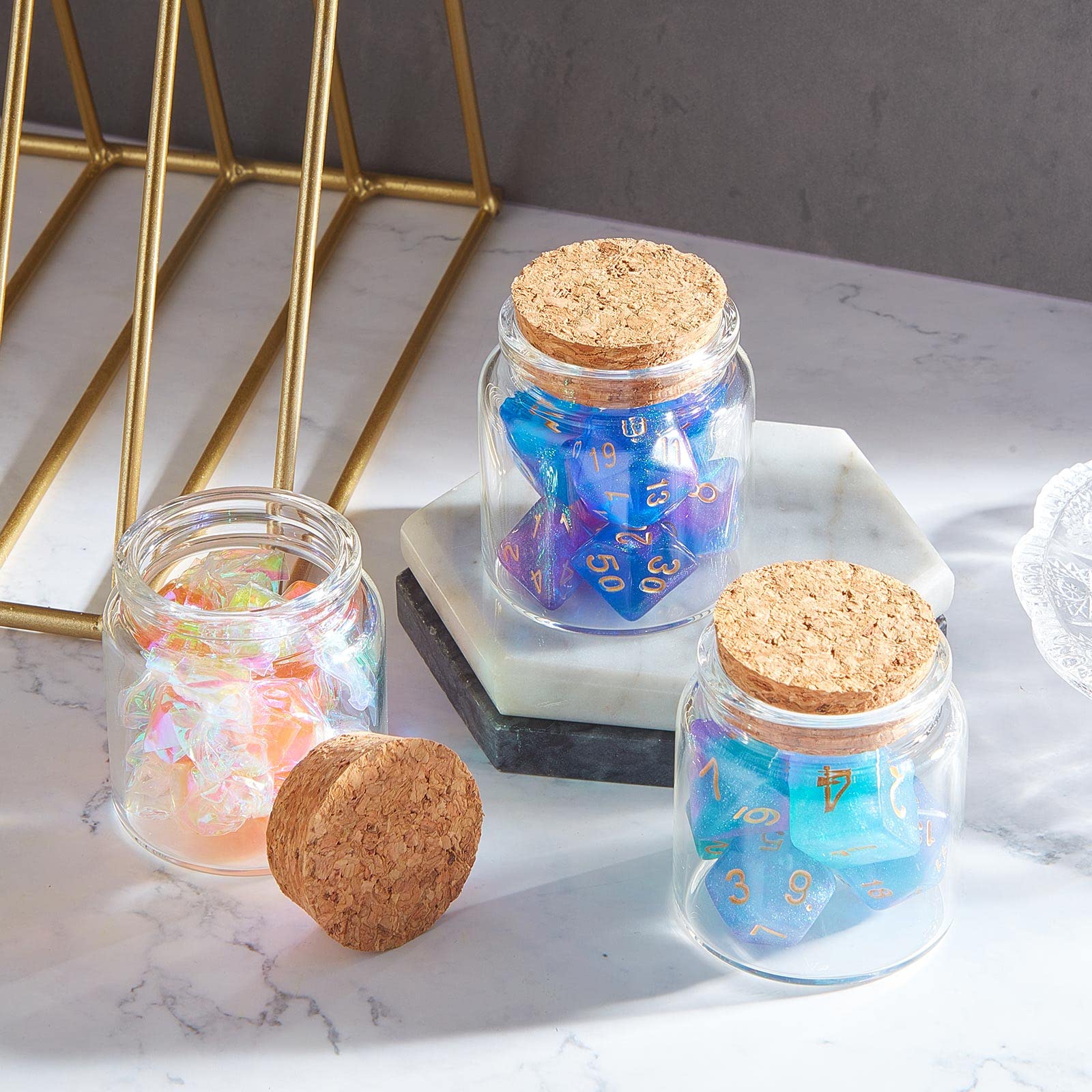 Patelai 48 Pcs Small Glass Jars with Cork Lids Mini Potion Bottles Bulk Tiny Wishing Vial Spell Jars for DIY Art Crafts Gift Chr