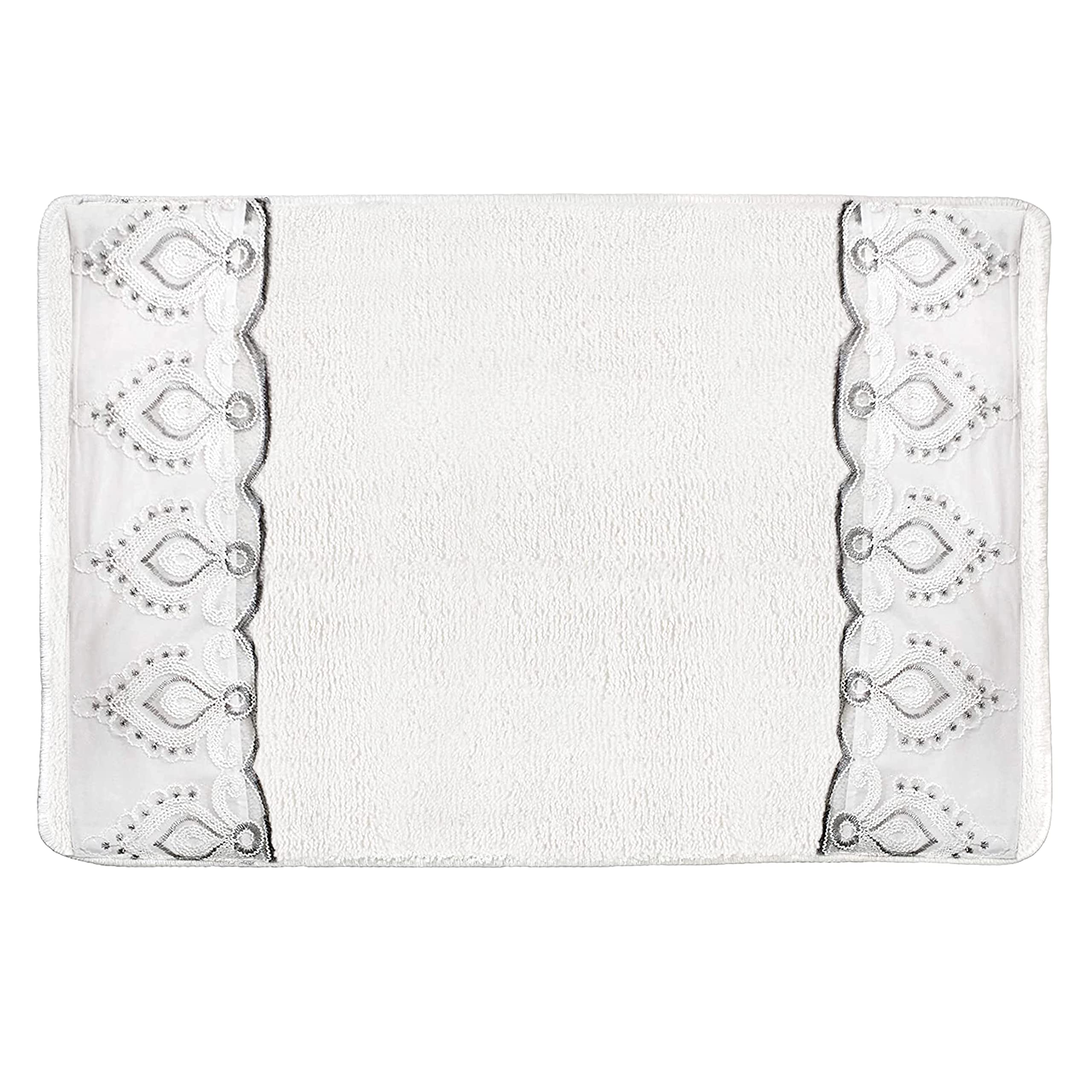Popular Bath Collection Monaco, Bath Rug, White