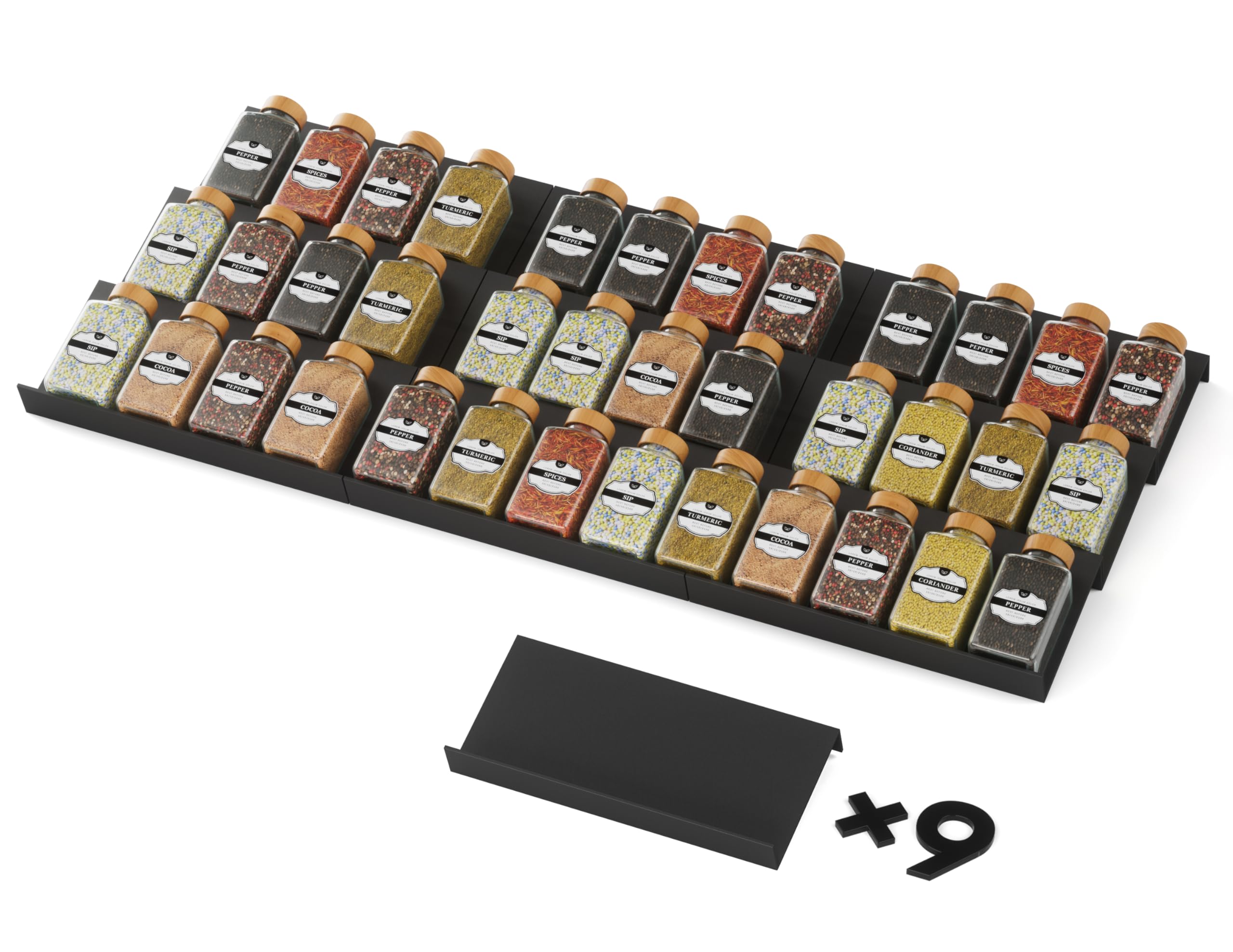 Artibear Spice Drawer Organizer, Spice Rack Tray for Kitchen Cabinet, Expandable Seasoning Storage Rack Insert for Drawer/Counte