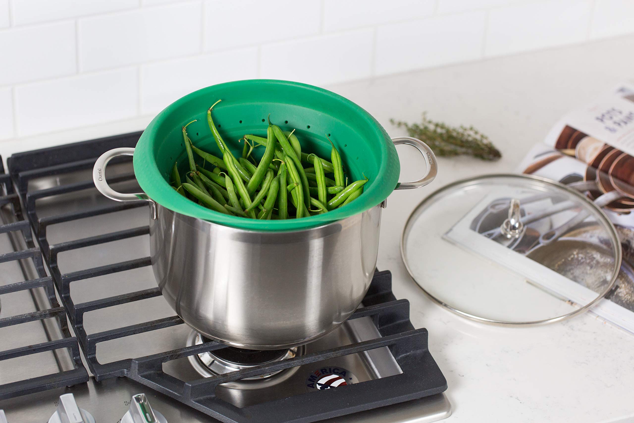 Better Houseware 4-Quart Silicone Collapsible Colander - Green