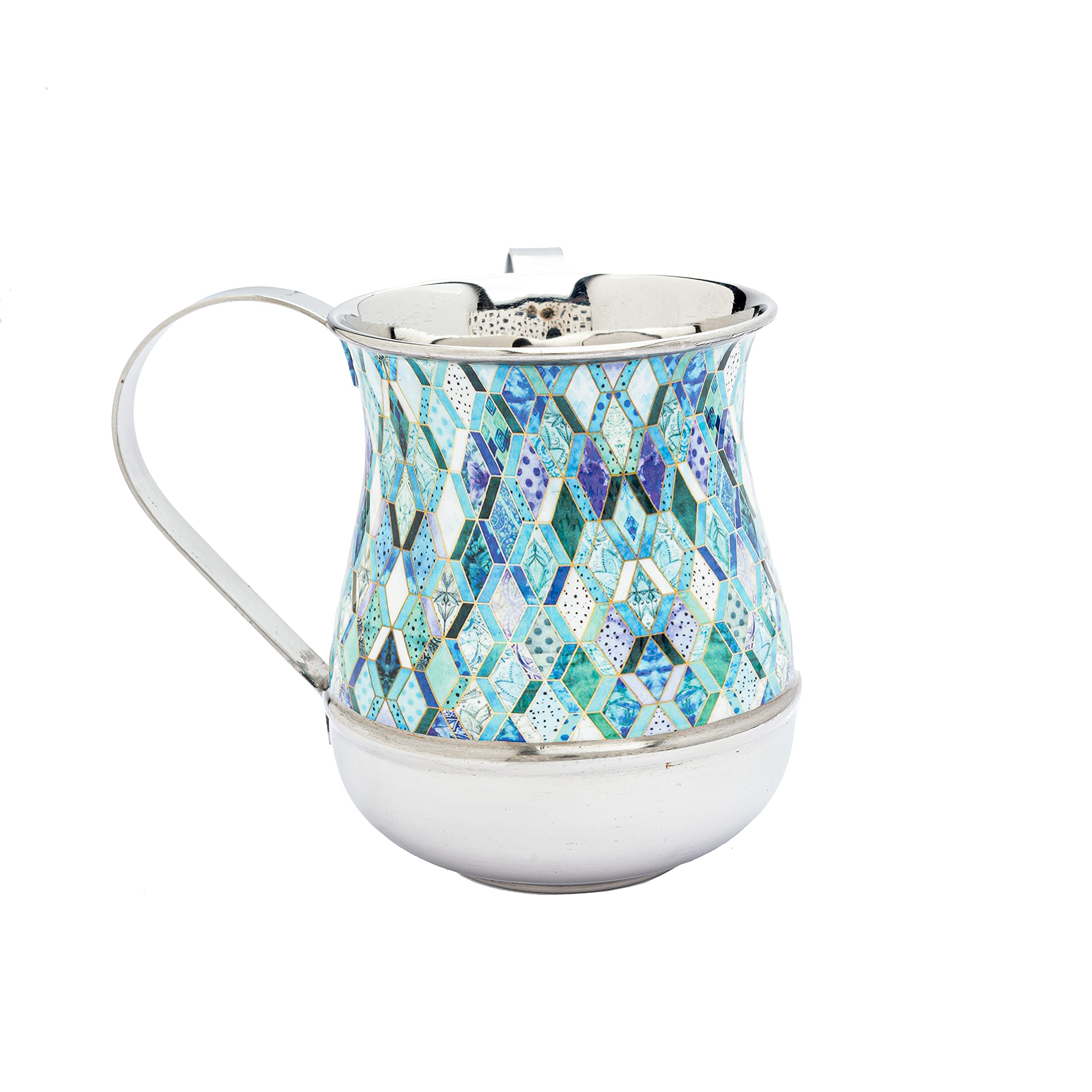 Yair Emanuel Printed Aluminum Hand Washing Cup For Netilat Yadayim (Geometric Ny-4)
