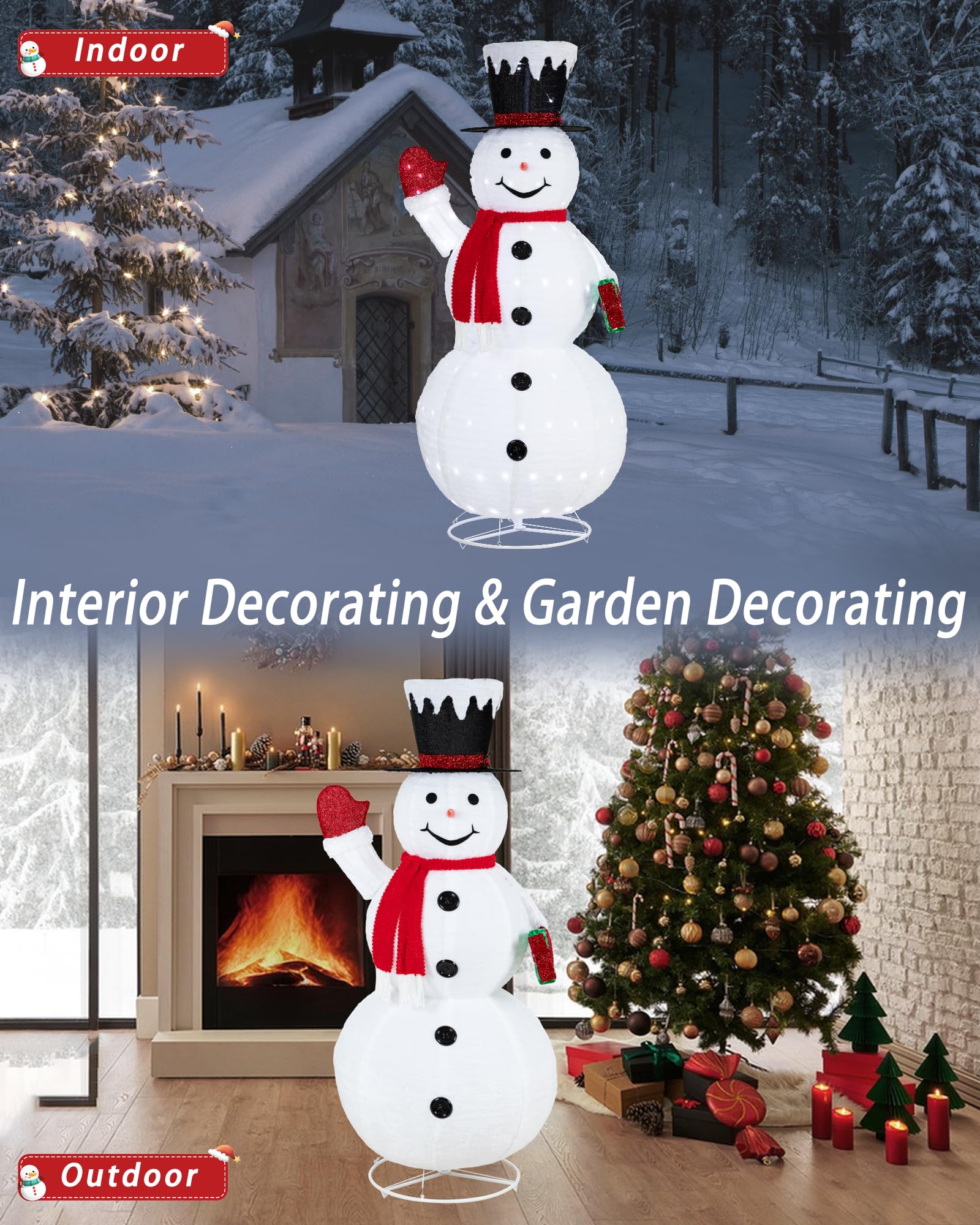 71 Christmas Outdoor Decoration Light up Snowman, Outside Christmas Decor with 200 LED Lights for Yard Patio Lawn Garden Party