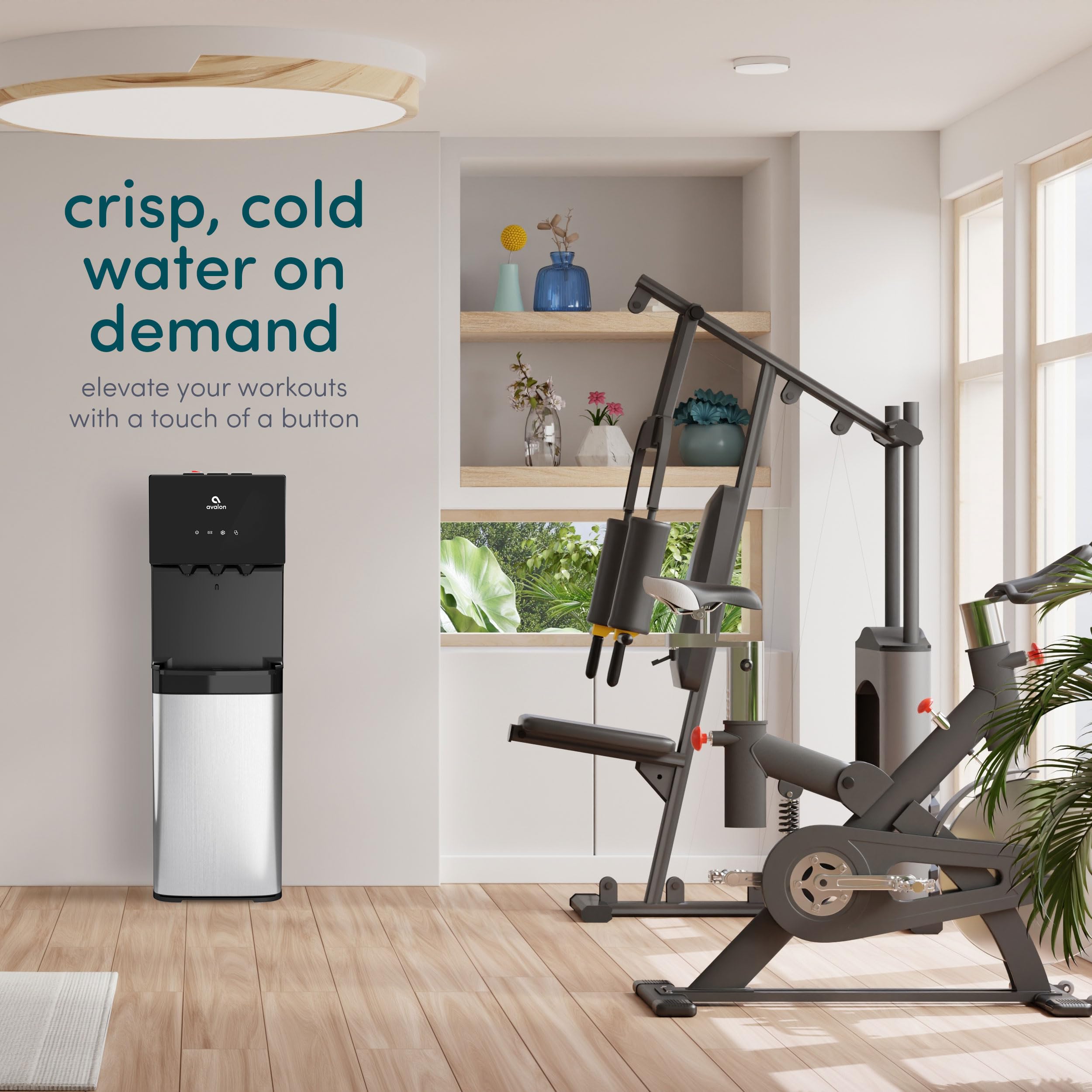 Avalon Bottom Loading Water Cooler Water Dispenser With Bioguard- 3 Temperature Settings - Hot, Cold & Room Water, Durable Stain