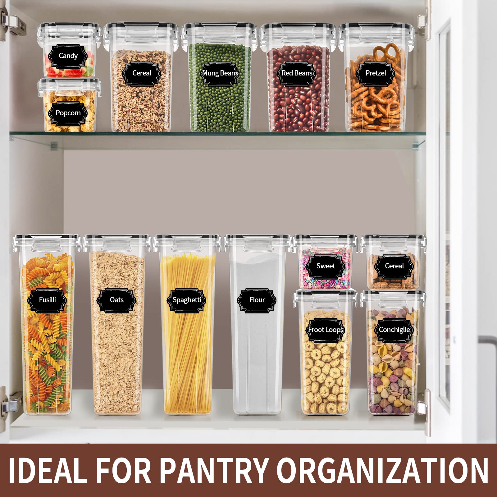 Praki Airtight Food Storage Containers Set With Lids - 24 Pcs, Bpa Free Kitchen And Pantry Organization, Plastic Leak-Proof Cani