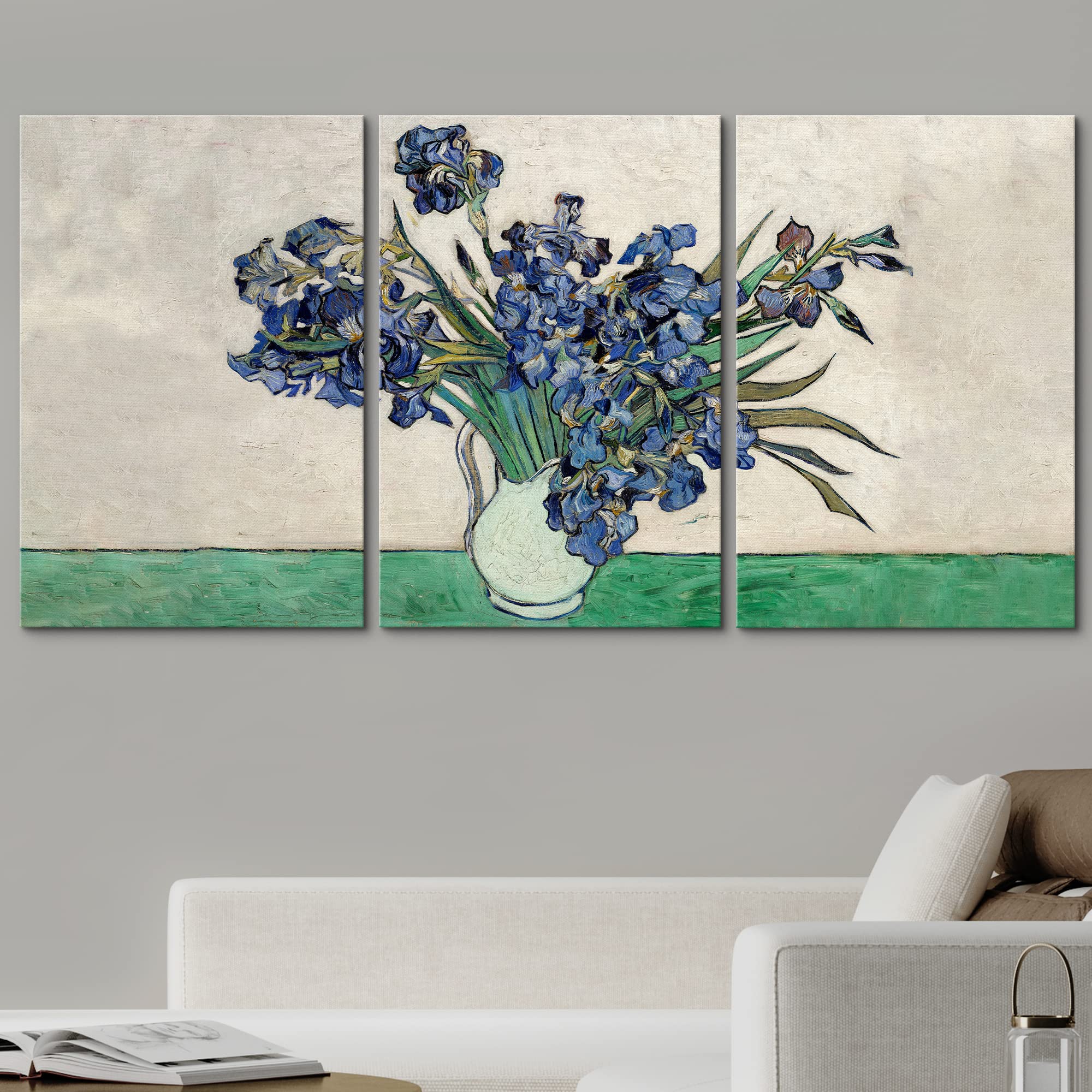 Wall26 Canvas Print Wall Art Set Blue Watercolor Iris Flowers Vincent Van Gogh Classical Illustrations Fine Art Decorative Histo