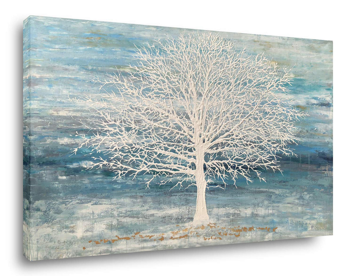 Yihui Arts Abstract Landscape Canvas Art Hand Painted 3D Tree Paintings With Gold Foil For Wall Decor Modern Artwork Pictures Li