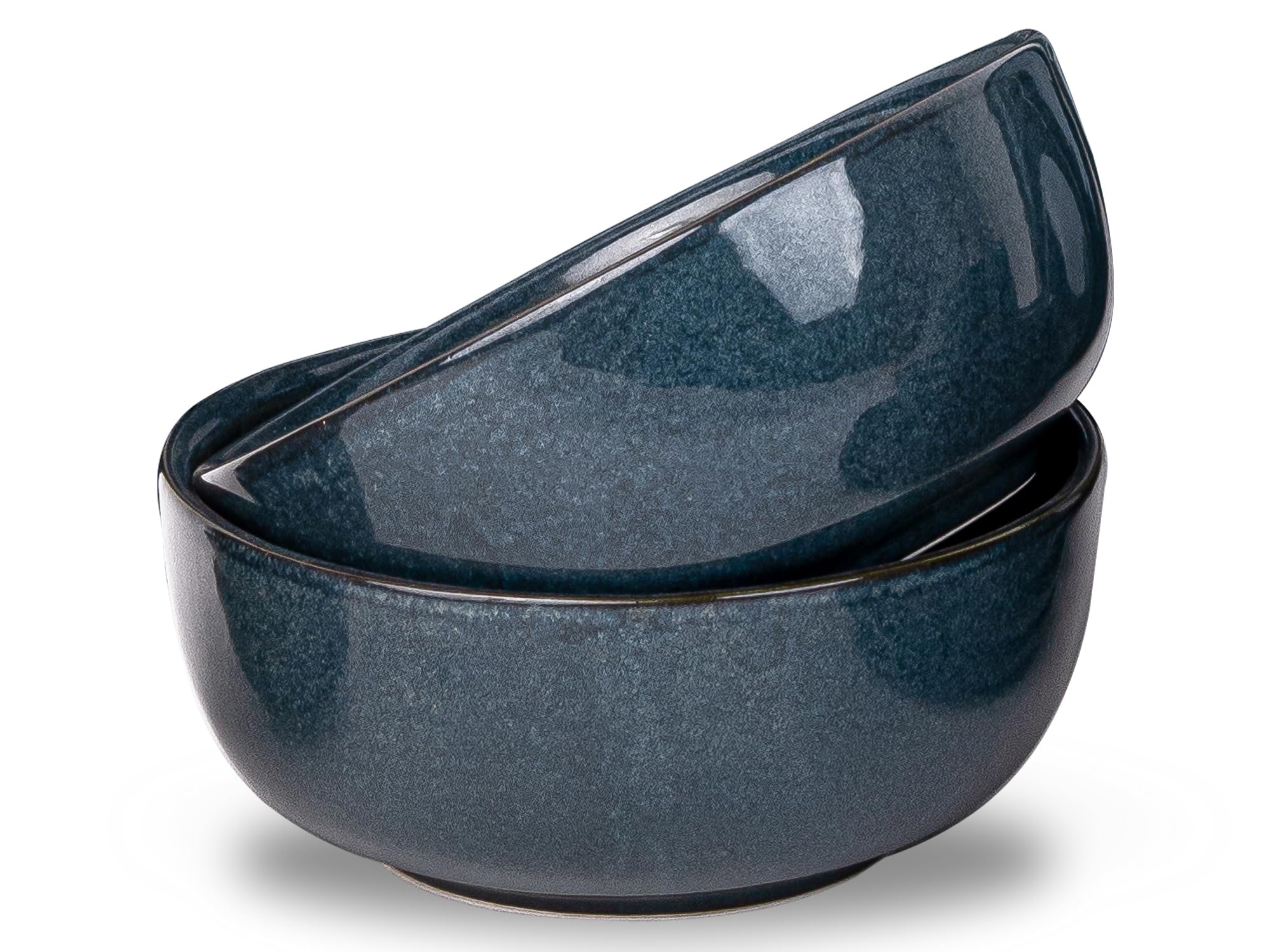 Bodhi House Porcelain Large Serving Deep Bowl Set Of 2 For Vegetable, Dal, Fruit, Cereal, Salad, Ramen, Mixing Bowl For Snack, M