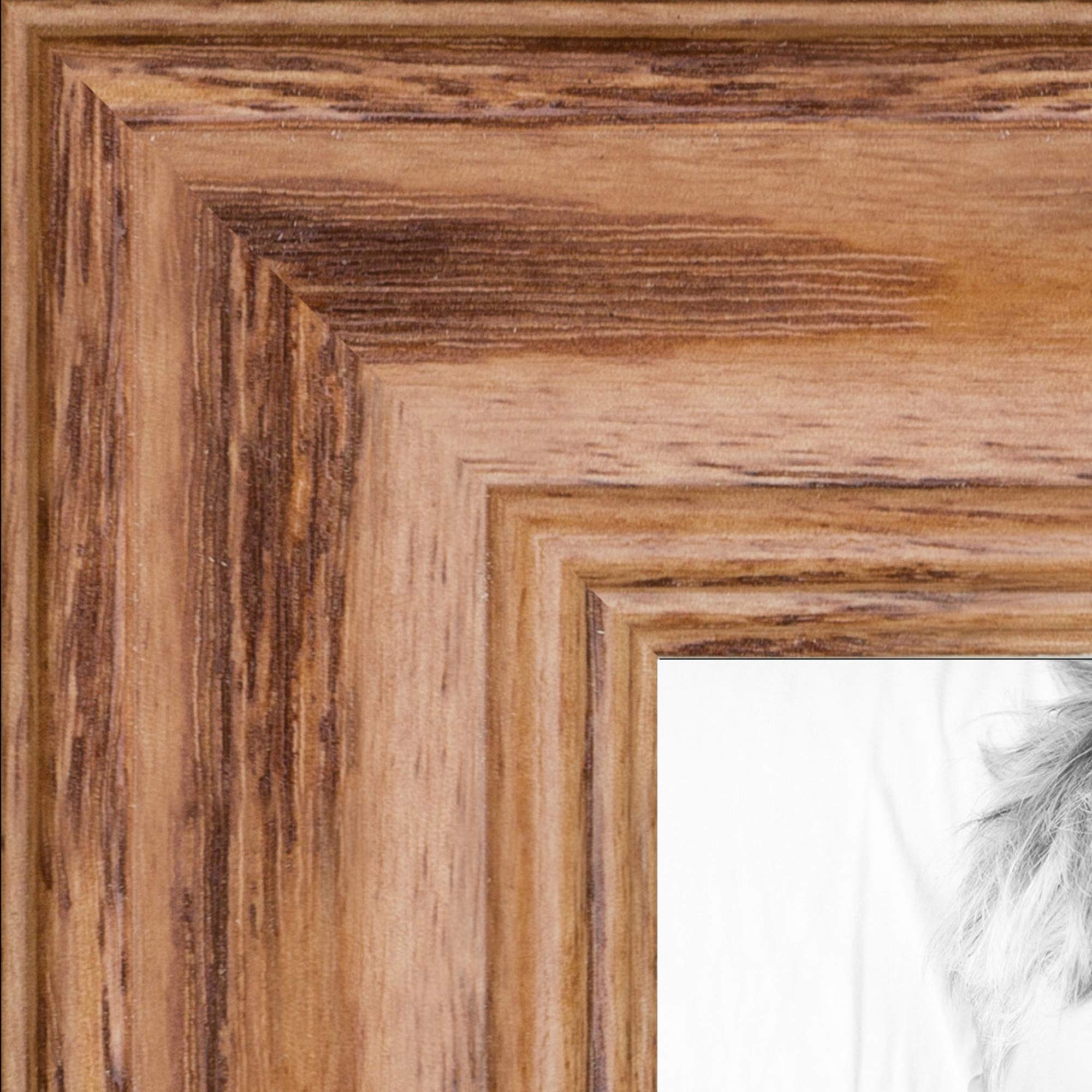 ArtToFrames 14x21 inch Honey Stain on Solid Red Oak Wood Picture Frame, 2WOM0066-59504-YHNY-14x21