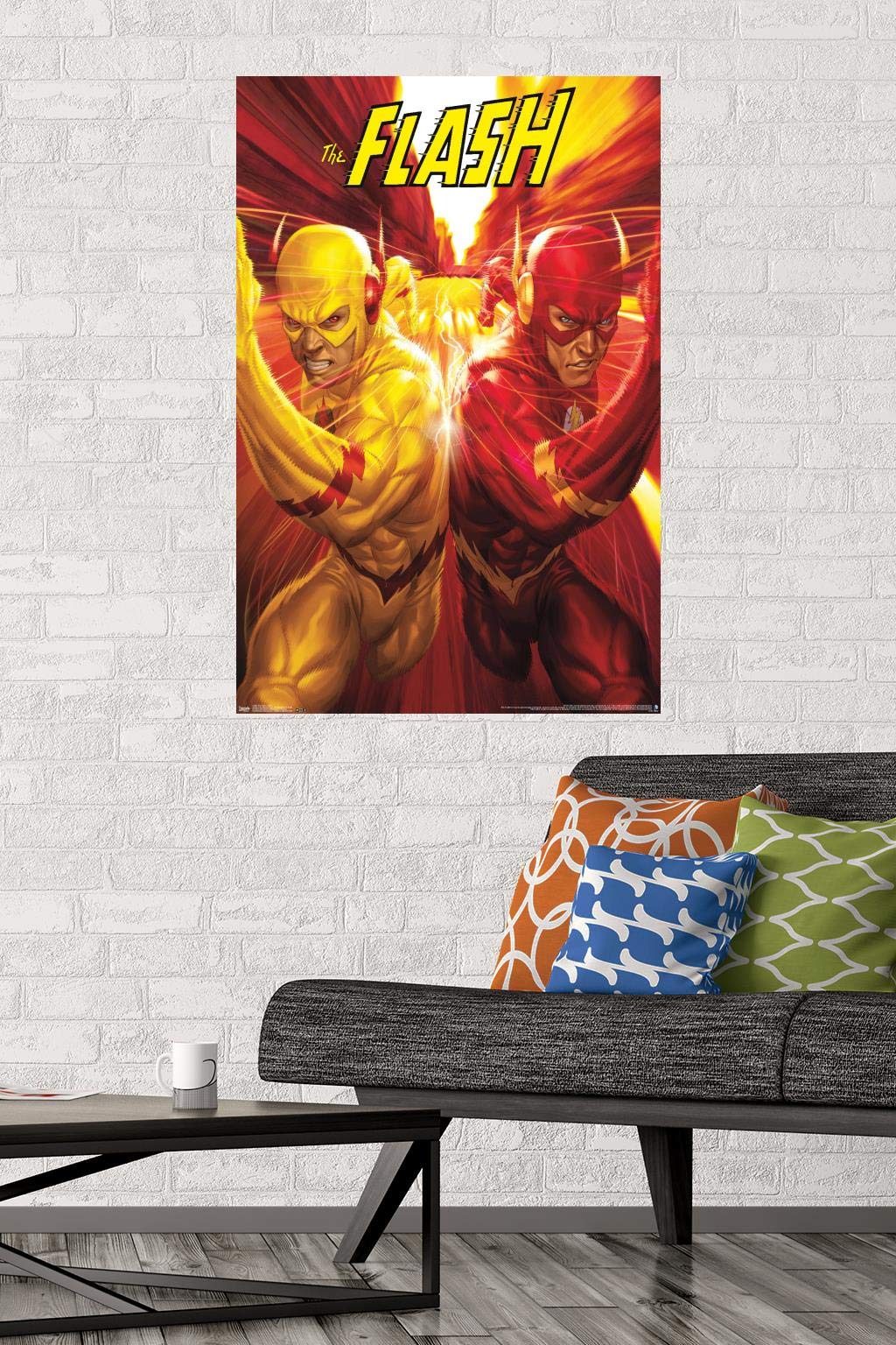 Trends International Dc Comics - The Flash And The Reverse Flash - Race Wall Poster, 22.375'' X 34'', Premium Poster & Mount Bun
