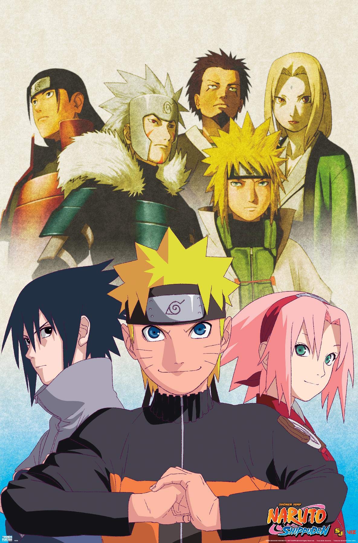 Trends International Naruto Shippuden - Key Art Wall Poster, 14.725'' X 22.375'', Premium Unframed Version