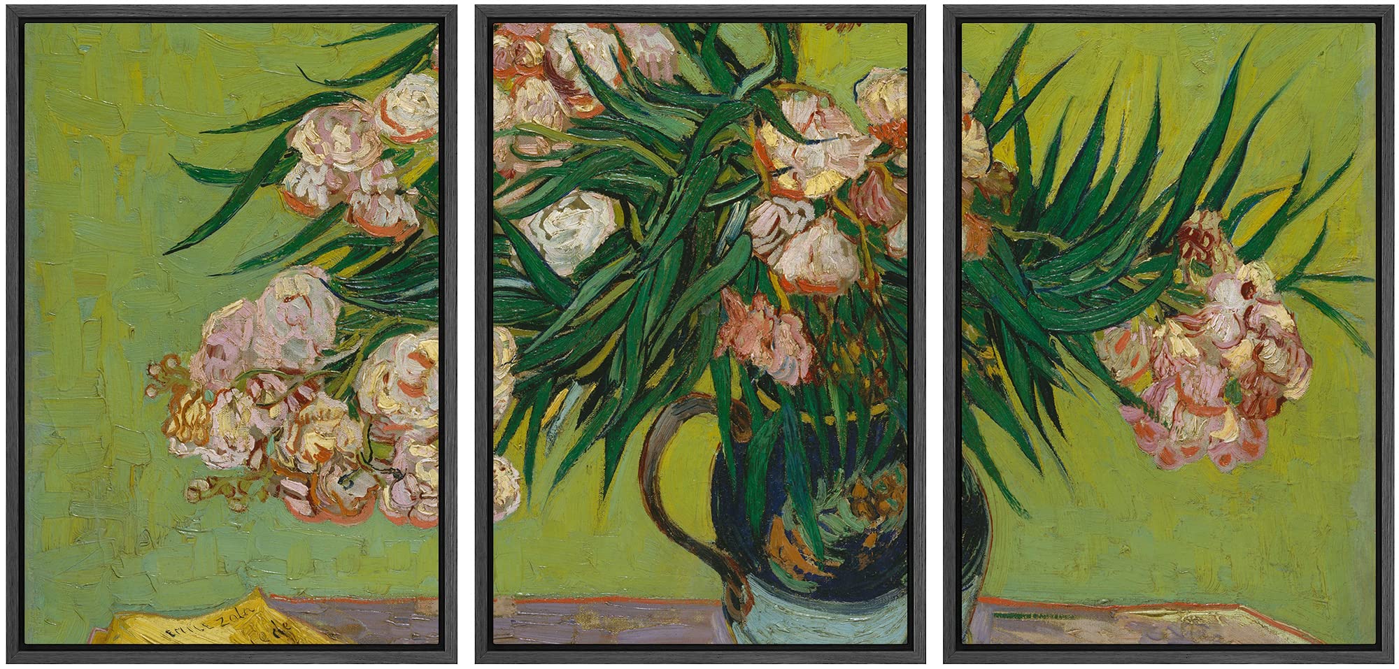 Wall26 Framed Canvas Print Wall Art Set Oleander Flowers Vincent Van Gogh Classical Illustrations Fine Art Decorative Historic F