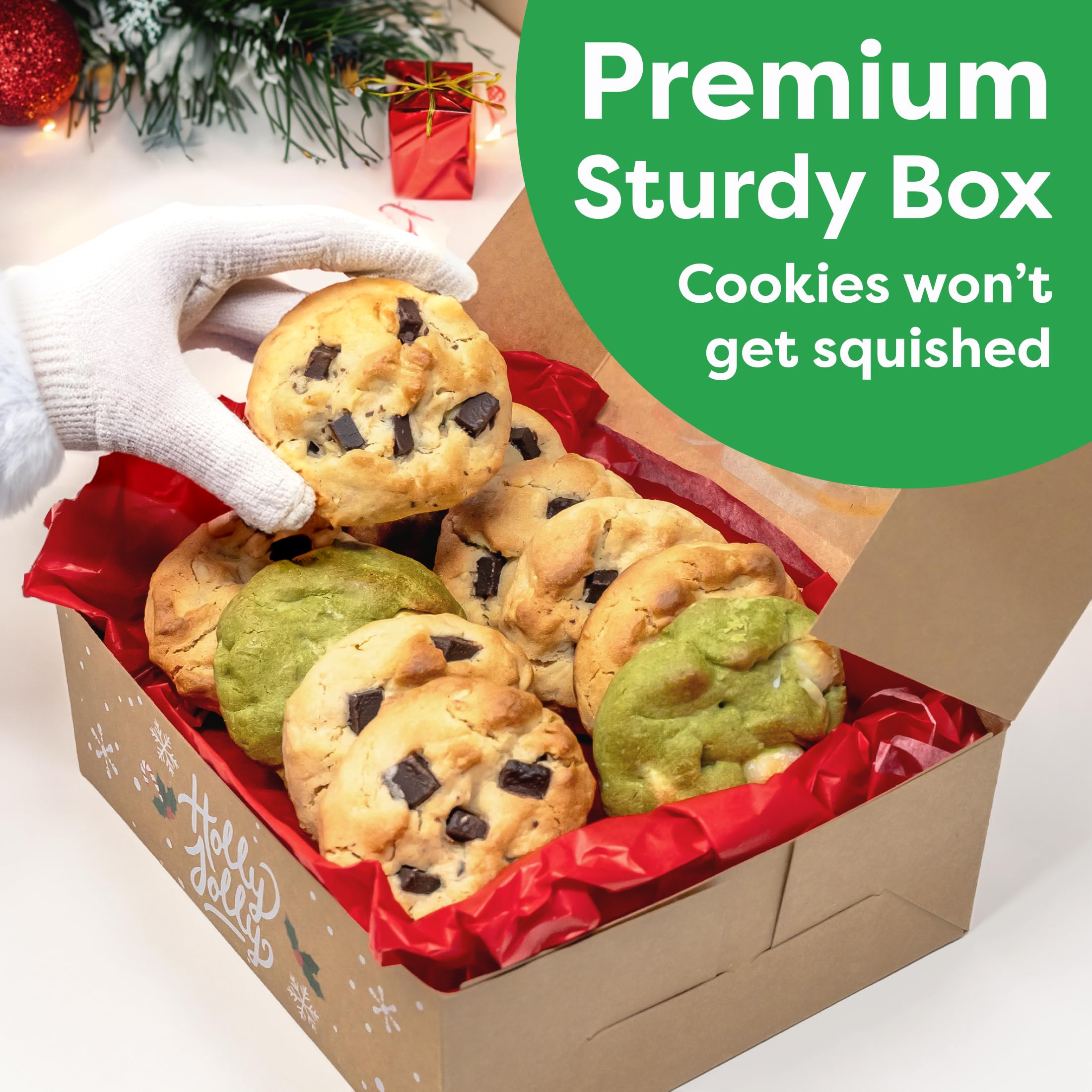 Joyousa Christmas Cookie Boxes - Bulk 12 Pack Kraft - Large Holiday Christmas Cookie Tins With Lids, Bakery Christmas Treat Boxe
