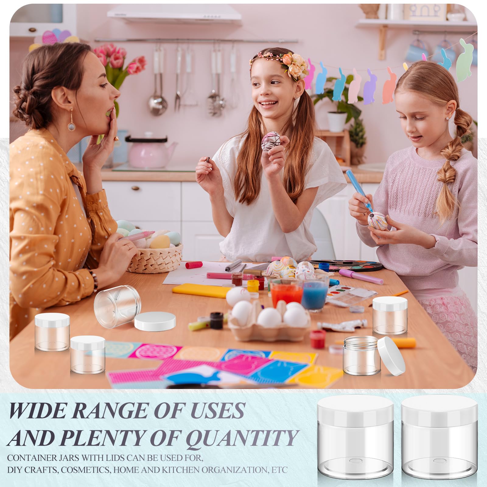 Satinior 36 Pieces 10 Oz Plastic Jars With Lids Wide Mouth Airtight Reusable Container Acrylic Cosmetic Small Jars For Lotions O