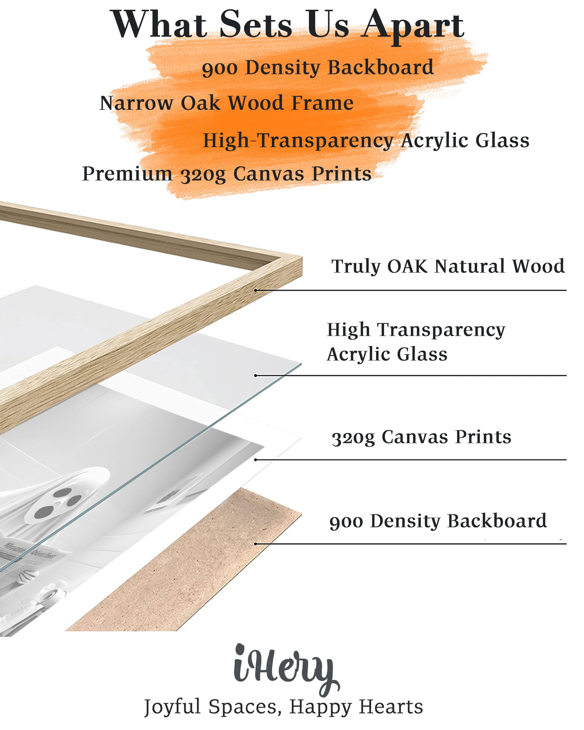 Ihery Natural Oak Wood Ghost Reading Newspaper On Toilet Framed Wall Art, 12X16 In Canvas Prints, Black And White Hypebeast Bath