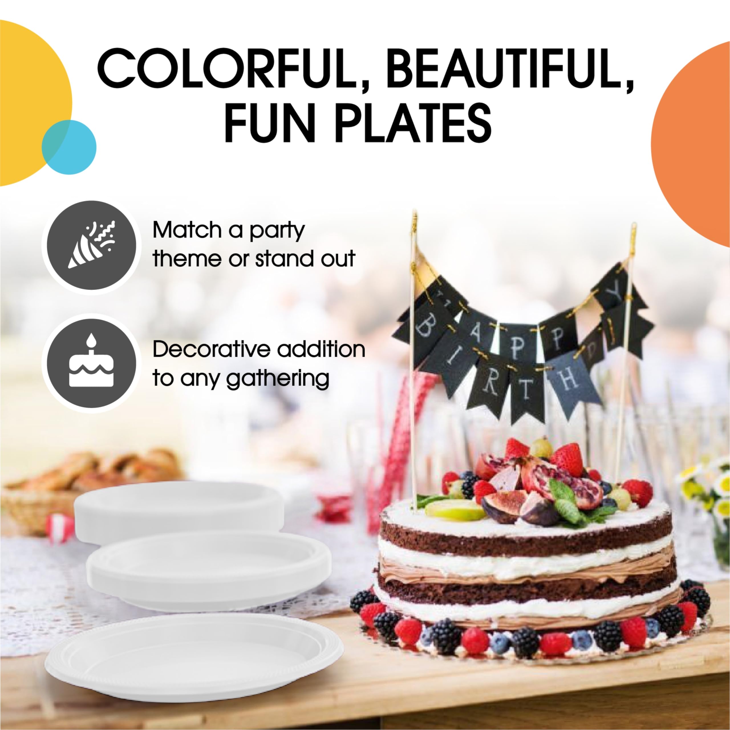 Exquisite White Plastic Plates For Party 7 White Disposable Plates For Party Supplies 50 Pcs Disposable Dinner Plate Heavy Dut