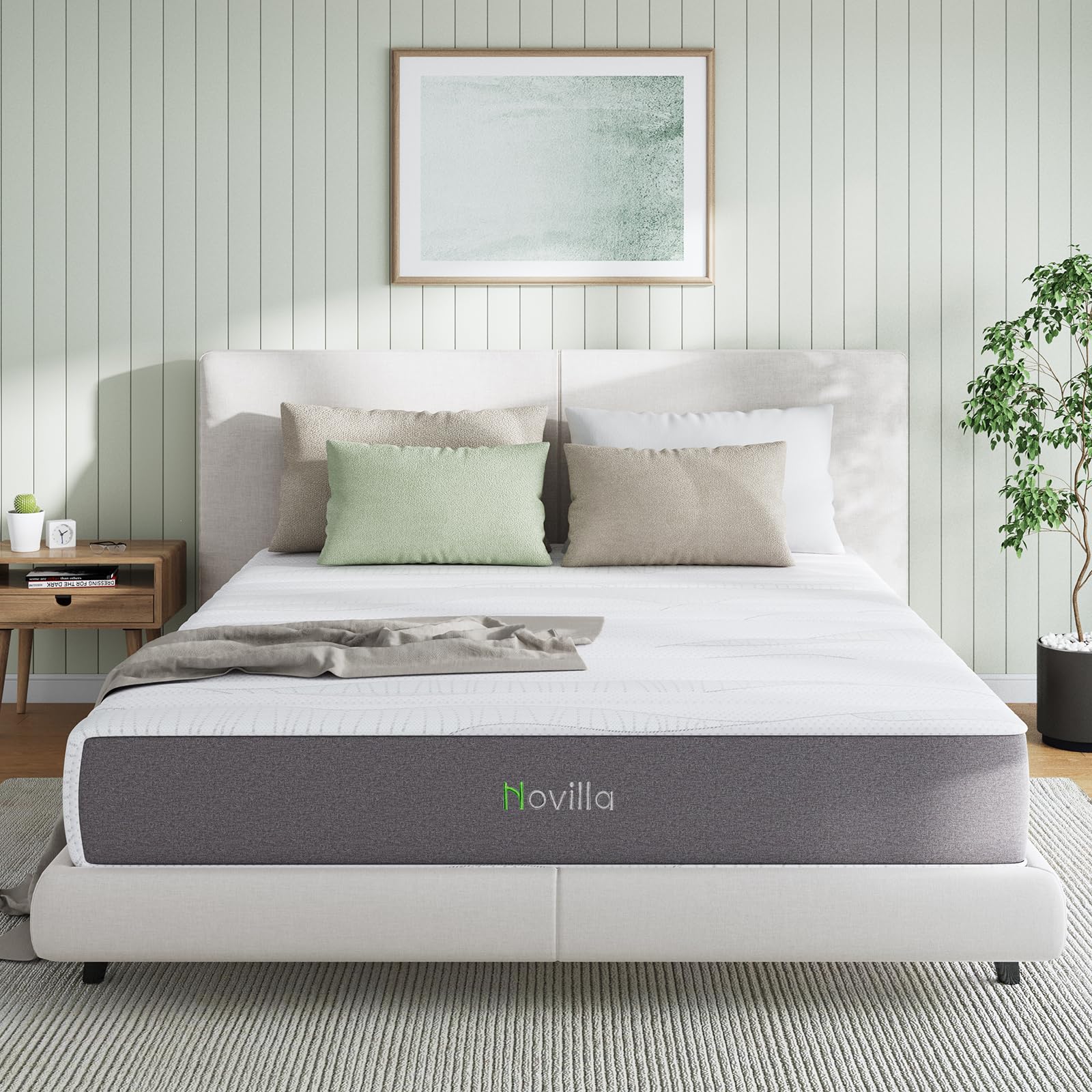 Novilla 14 Inch Queen Mattress Queen Size Mamory Foam Mattress in a Box Medium Firm with Cooling Gel Foam for Cool Sleep & Ultim