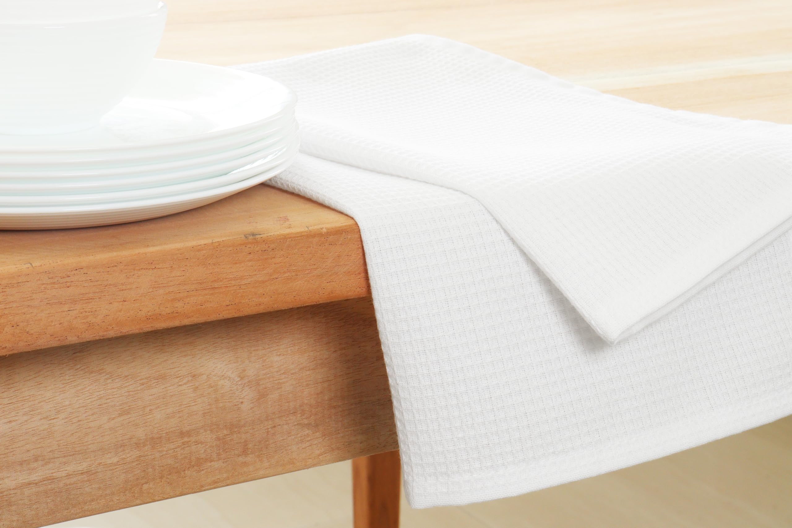 PurpleEssences Waffle Weave Kitchen Towel, 100% Cotton - 15 x 25 Inches, with Hanging Loop Ultra Soft Absorbent Quick Drying Dis