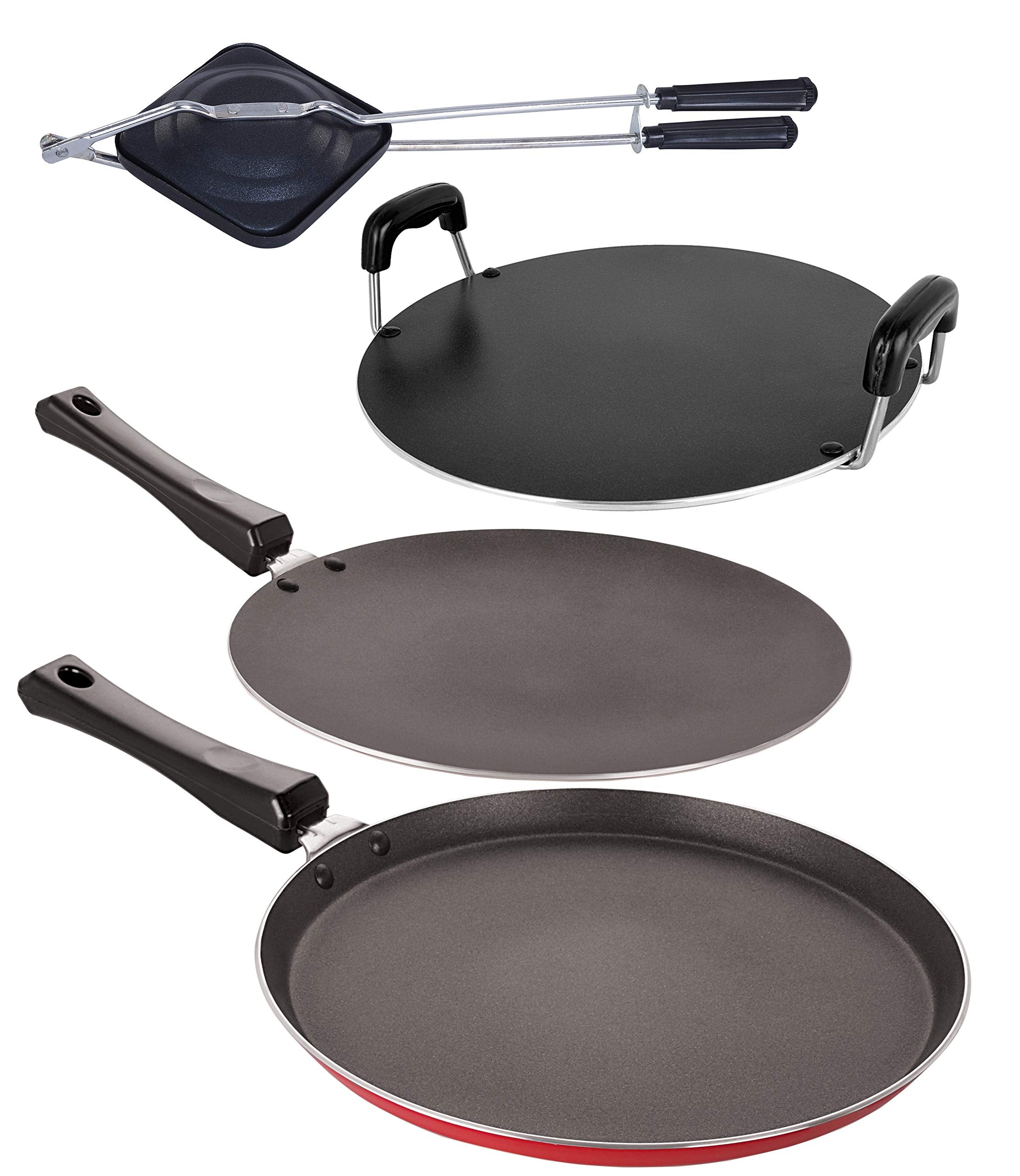 Nirlon 3 Layer NonStick Coated 4 Piece Cooking Essential Set With Extreme Durability