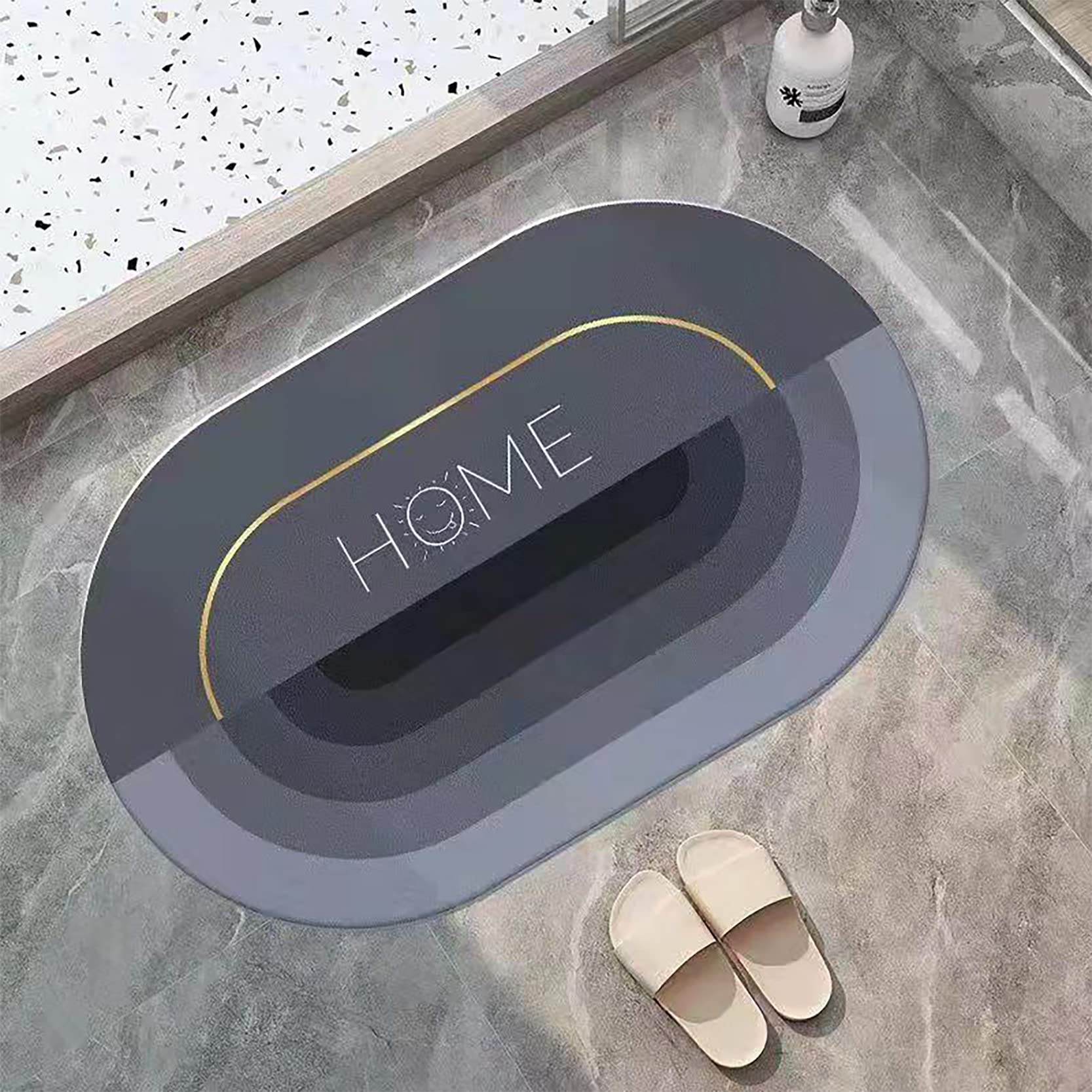 NSXEEN Rug Bath Mat Rubber Non Slip Quick Dry Super Absorbent 4mm Thin Bathroom Rugs Bathroom Floor, Washable Bath Mat Shower Ma
