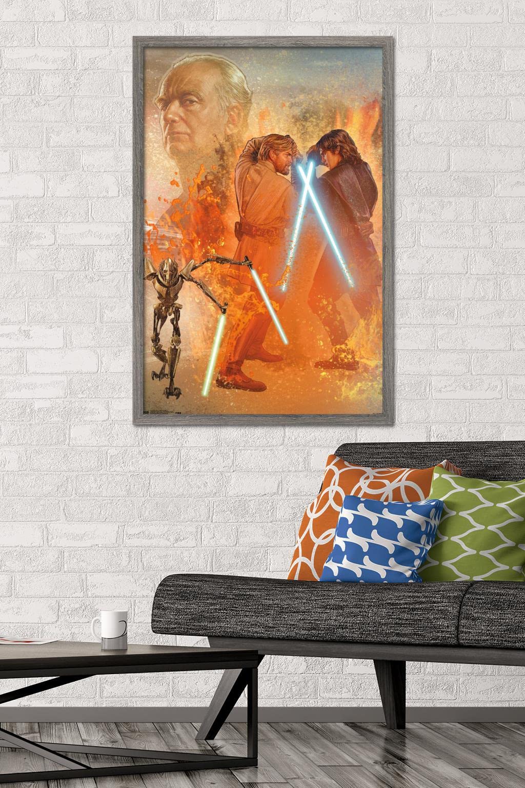 Trends International Star Wars: Revenge Of The Sith - Celebration Mural Wall Poster, 22.375'' X 34'', Barnwood Framed Version