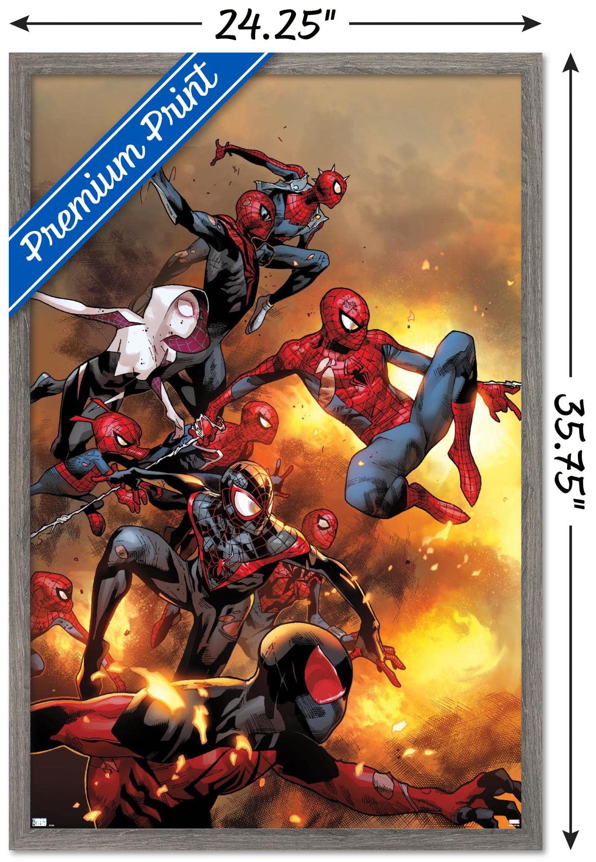 Trends International Marvel Comics - Spider-Verse - The Amazing Spider-Man #13 Wall Poster, 22.37'' X 34.00'', Barnwood Framed V
