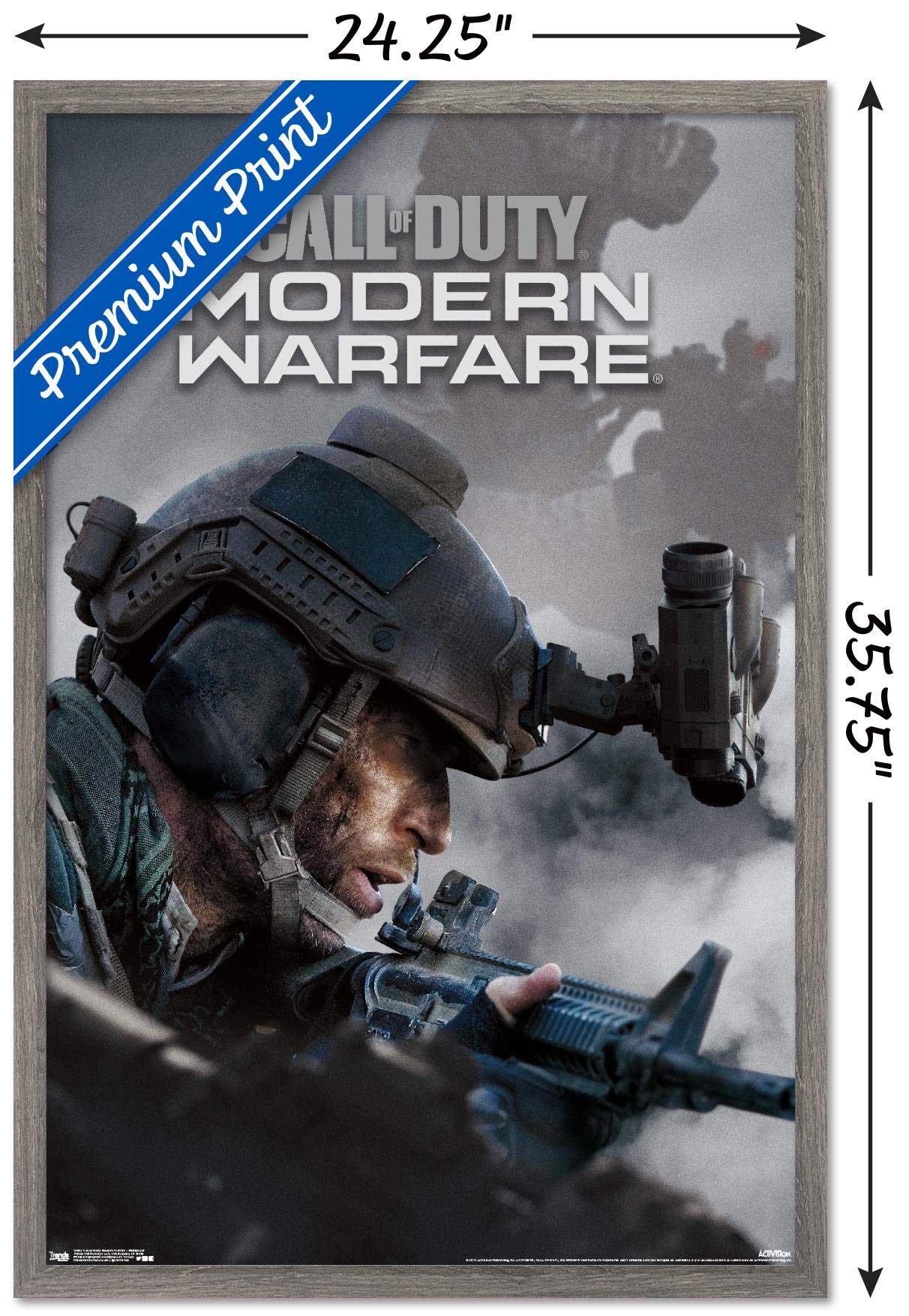 Trends International Call Of Duty: Modern Warfare - Multiplayer Wall Poster, 22.375'' X 34'', Barnwood Framed Version