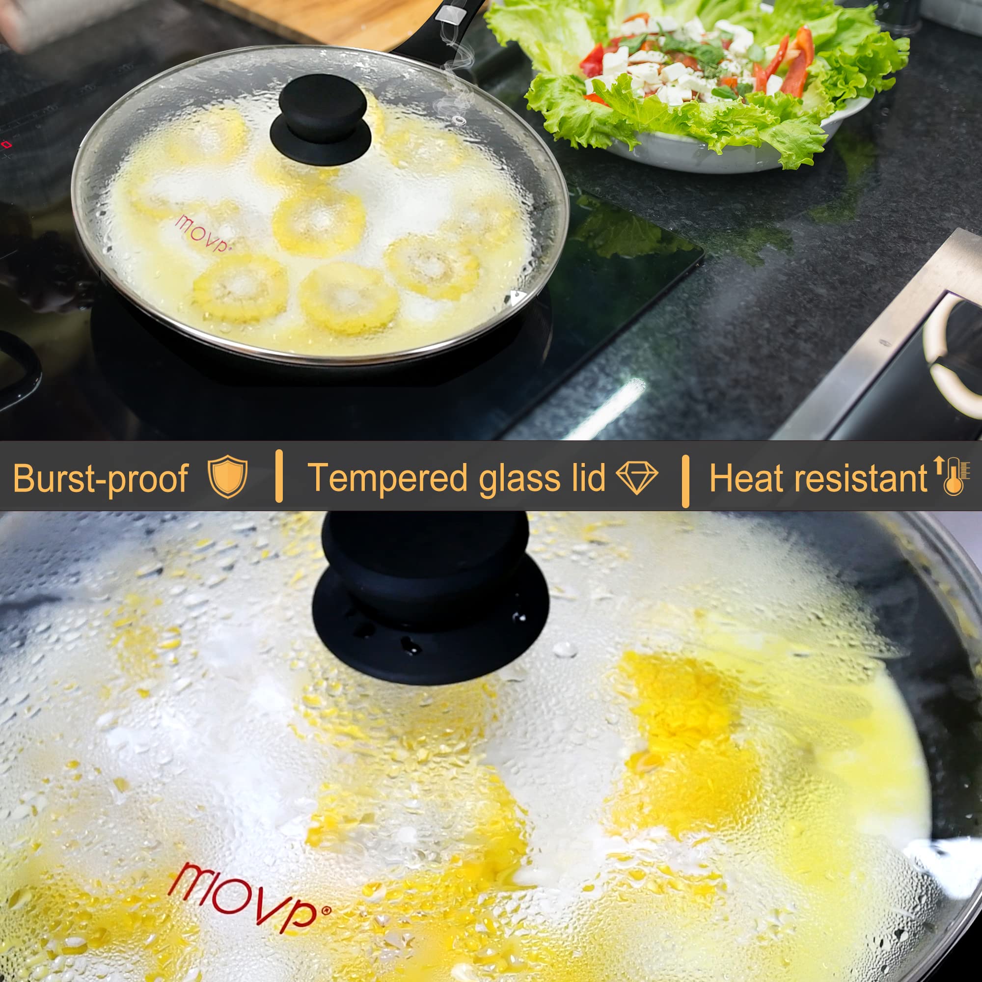 Frying Pan Nonstick Skillet Cookware: Skillet 12-Inch Nonstick With Lid Stainless - Non Stick Cooking Frying Pan Induction Compa