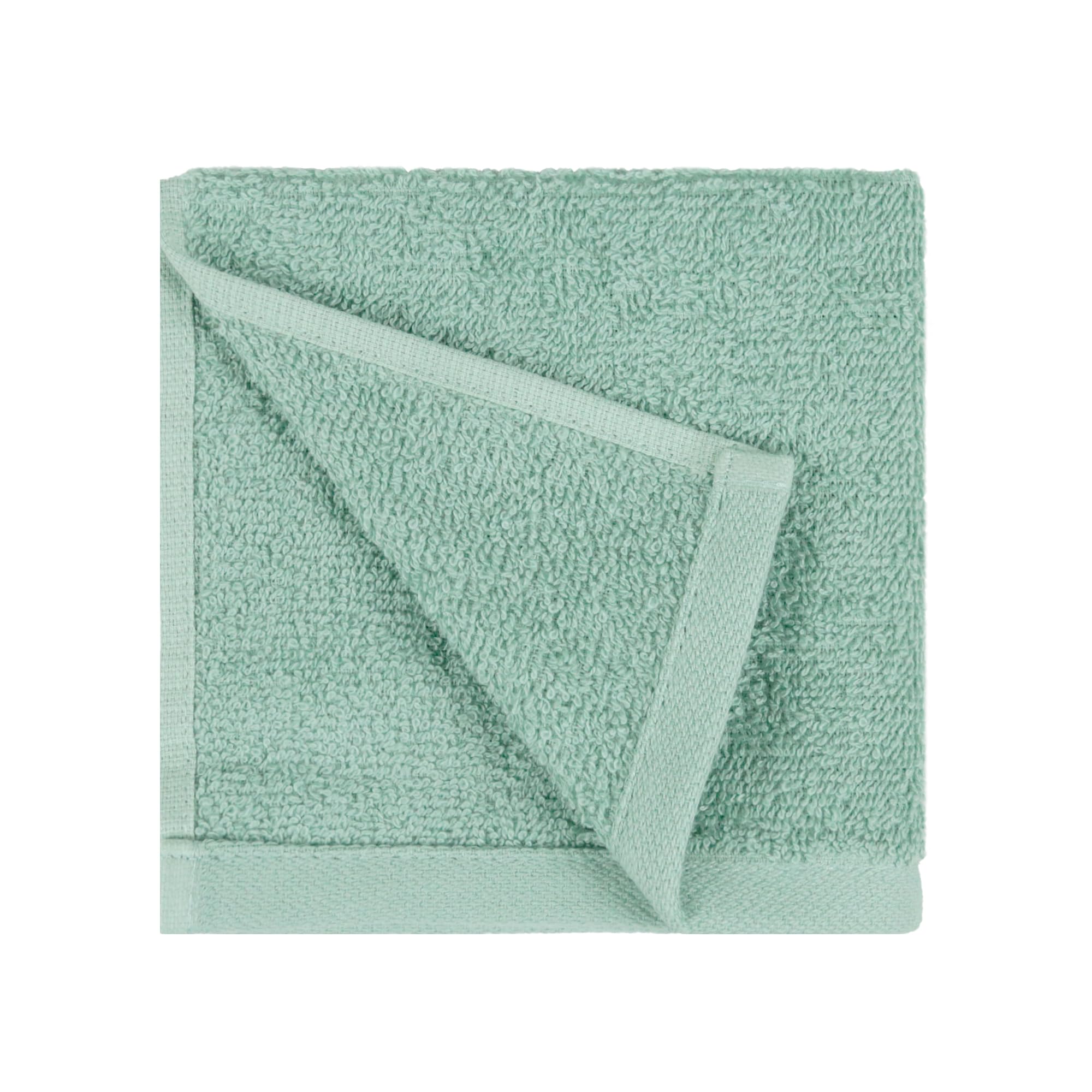 Amazon Basics Fast Drying  Extra Absorbent  Terry Cotton Washcloth  12 x 12 Inch  Seafoam Green - Pack of 24