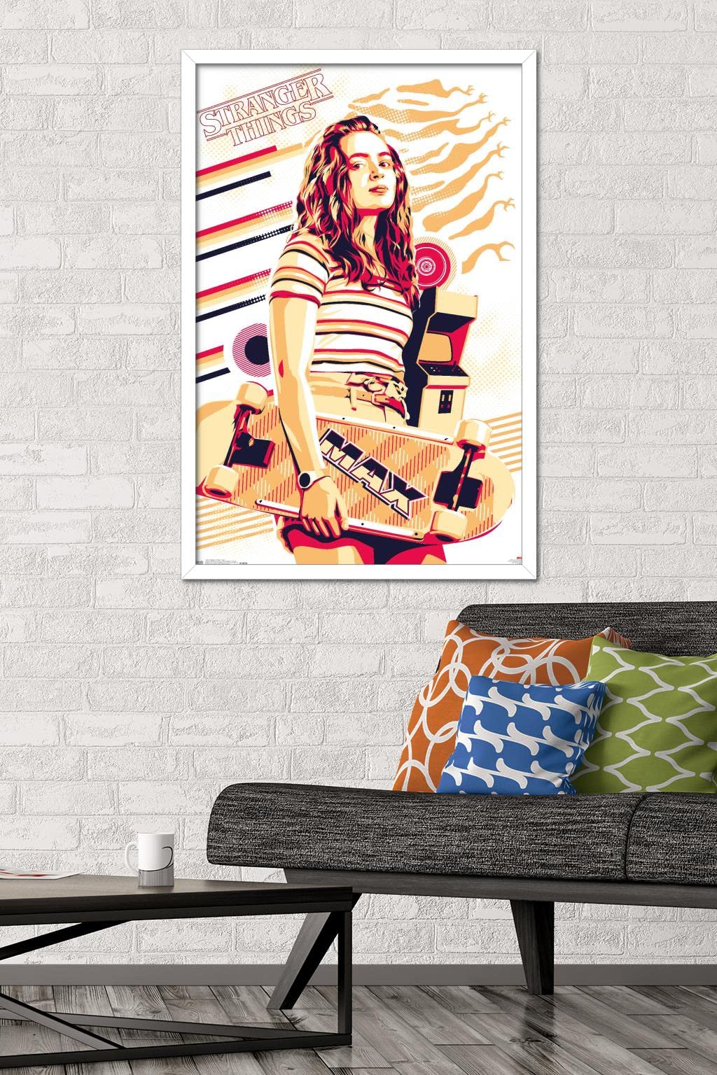 Trends International Netflix Stranger Things: Season 3 - Max Wall Poster, 22.375'' X 34'', White Framed Version