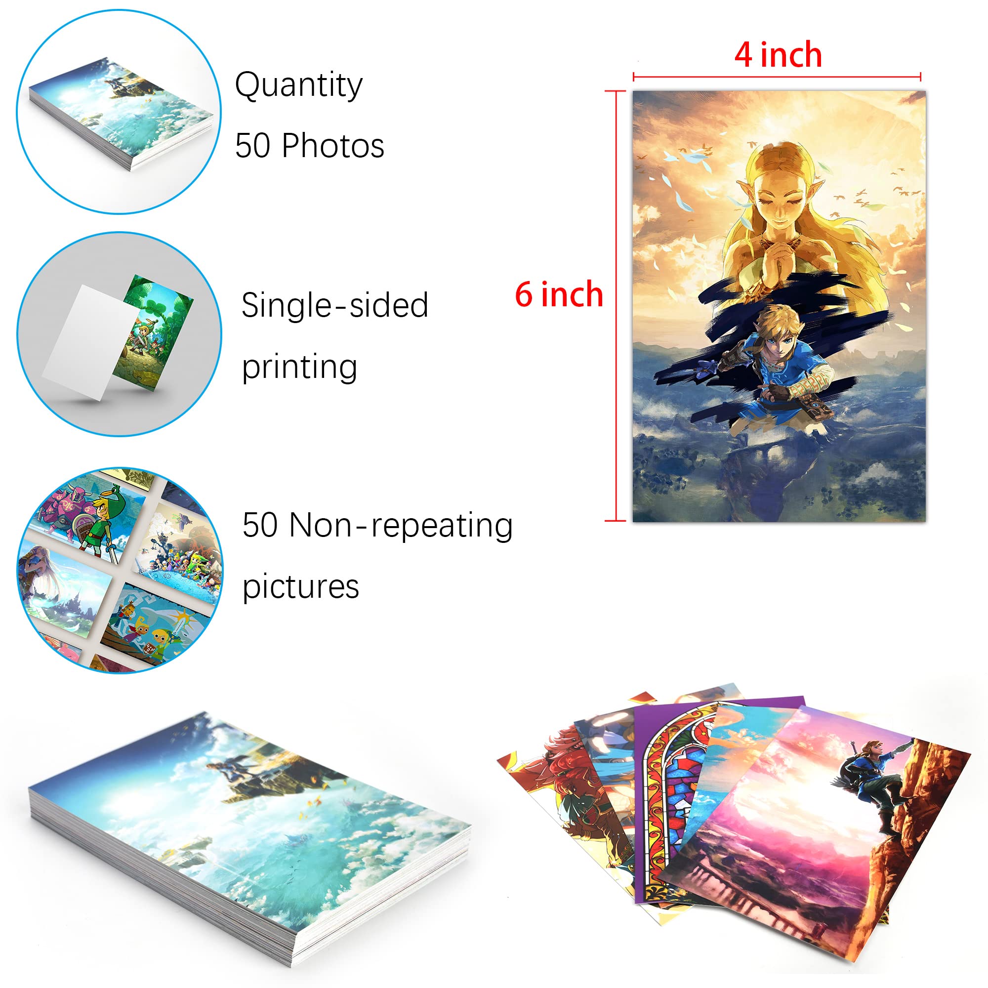 Pounchi Adventure Game Poster Wall Collage Set (50 Pcs 4 X 6 Inch With Glue Dots) Hd Aesthetic Posters Prints Of Cartoon Artwork
