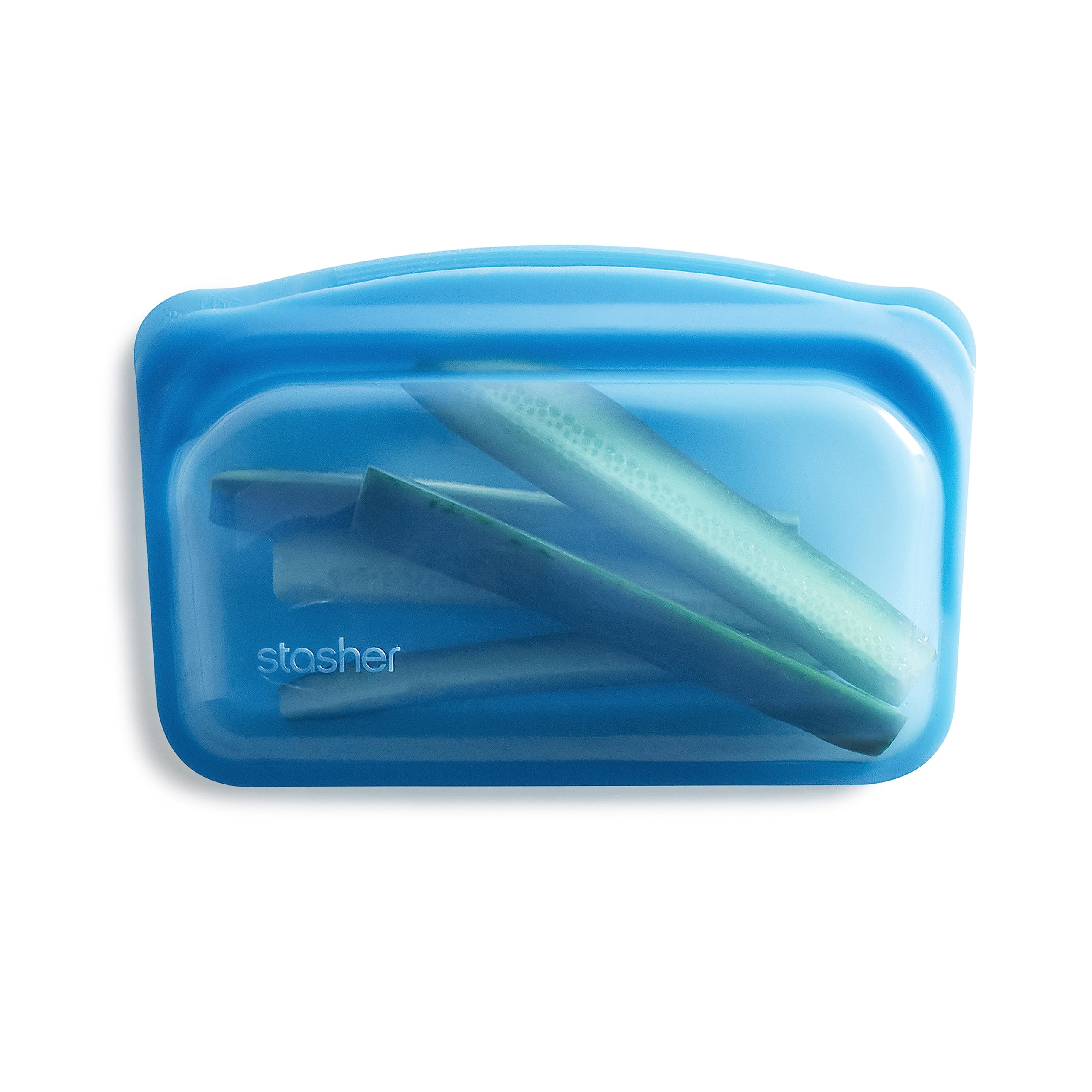 Stasher Platinum Silicone Food Grade Reusable Storage Bag, Blueberry (Snack) | Reduce Single-Use Plastic | Cook, Store, Sous Vid