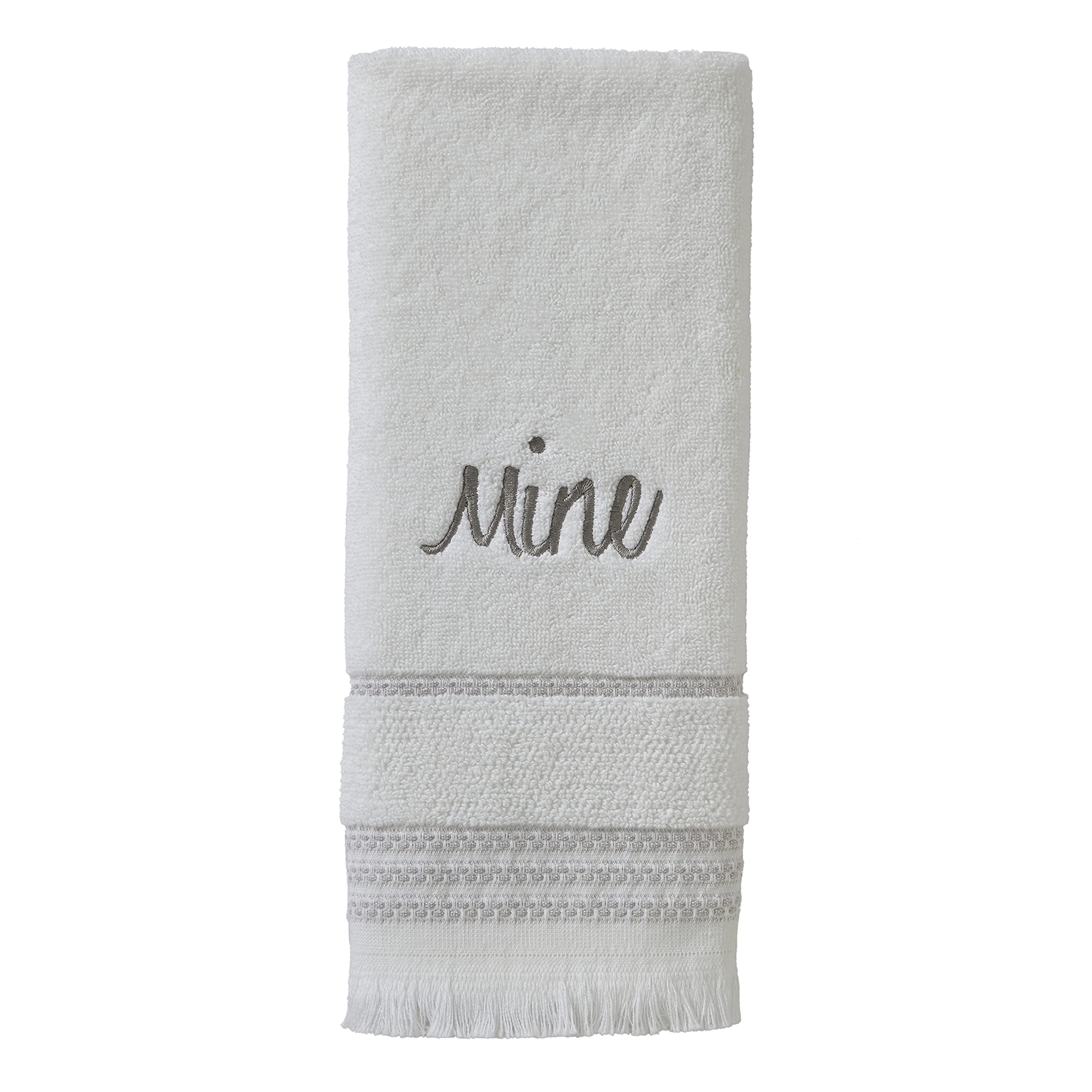Skl Home Yours & Mine Hand Towel Set, White