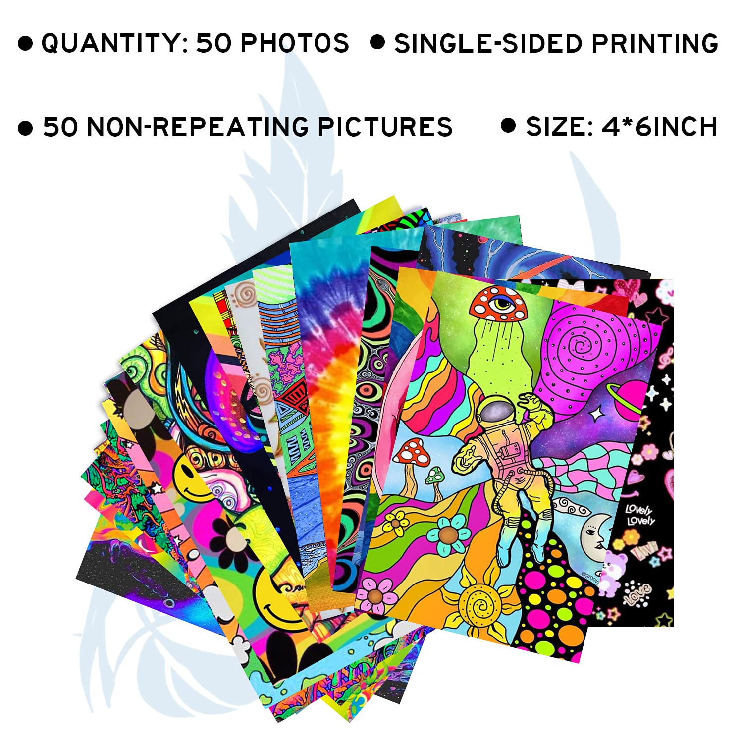 Woonkit Indie Hippie Trippy Posters  Indie Room Decor  Teen Bedroom Dorm Aesthetic Poster  Photo Wall Collage Kit Pictures  Psychedelic Posters  50PCS 4X6 INCH