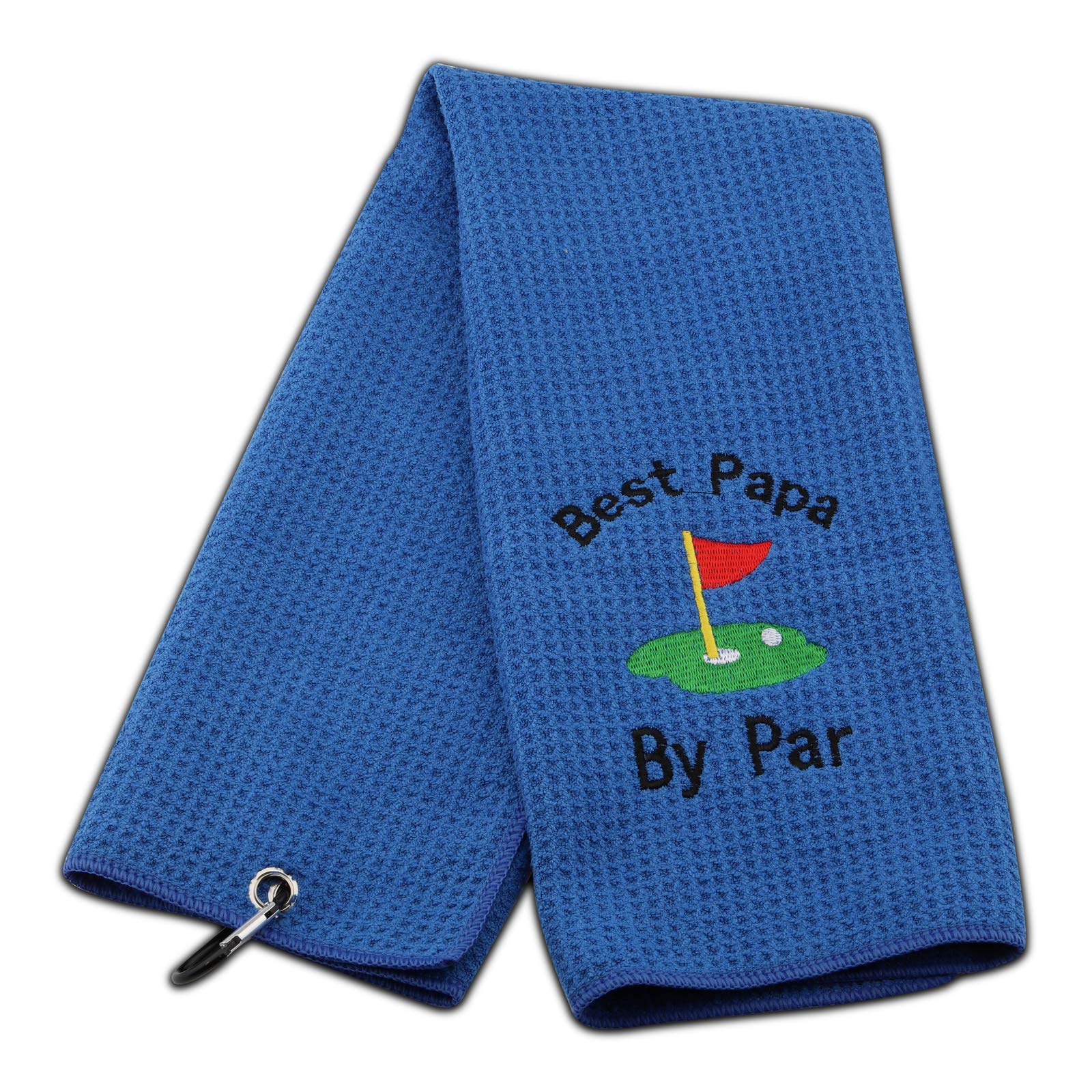 Jxgzso Dad Golf Towel Embroidered Golf Towel Gift Golf Father Gift Embroidered Golf Towel With Clip (-Best Papa By Par)