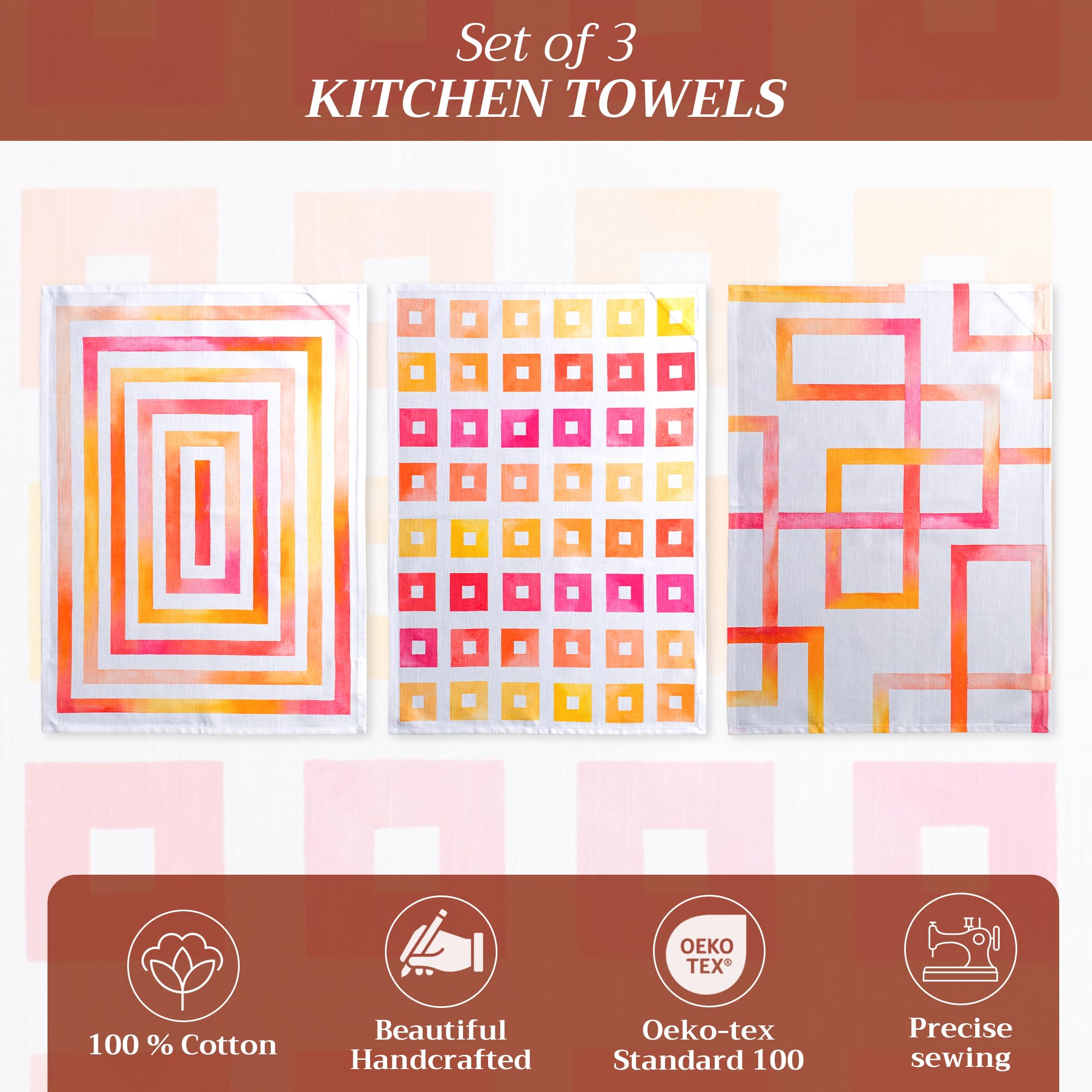 Maison D' Hermine Dish Cloth 100% Cotton Set Of 3 Quick Drying Dish Towels For Gifts, Restaurant, Dining, Kitchen, Parties & Tea
