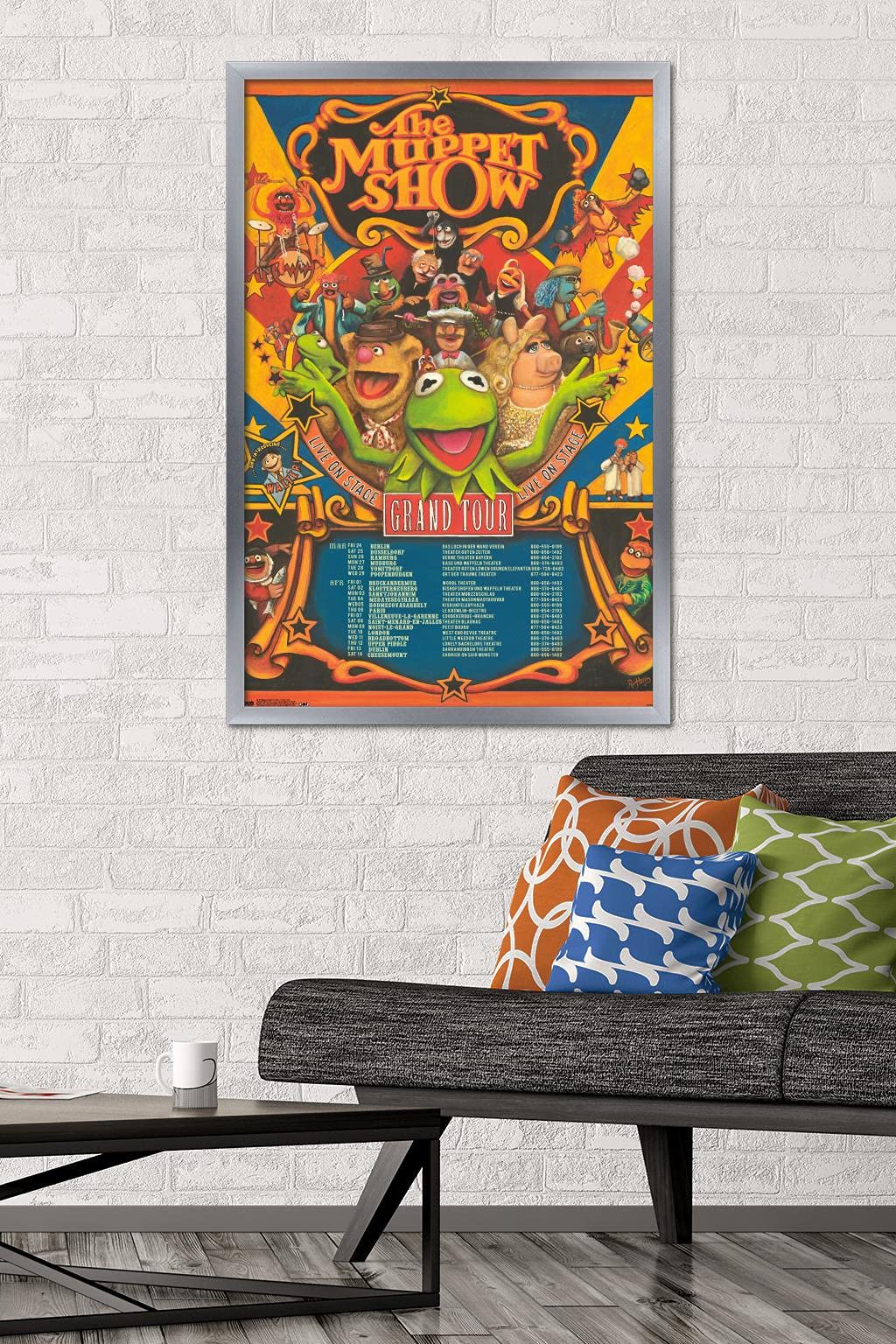 Trends International Disney The Muppets: Most Wanted - Grand Tour Wall Poster, 22.375'' X 34'', Silver Framed Version