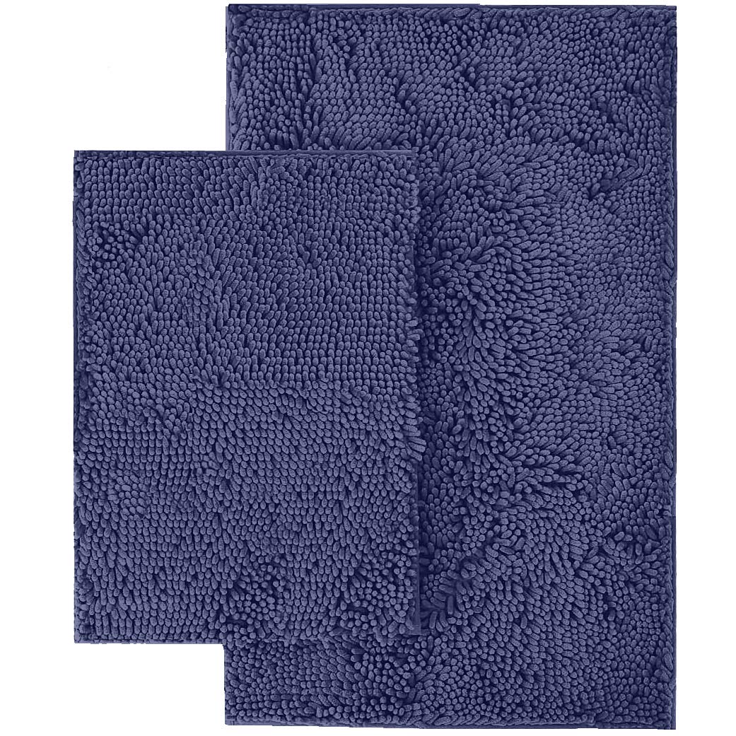 Luxurux Purple Bathroom Rug Set -Extra-Soft Plush Bath Mat Shower Bathroom Rugs,1 Chenille Microfiber Material, Super Absorbent,