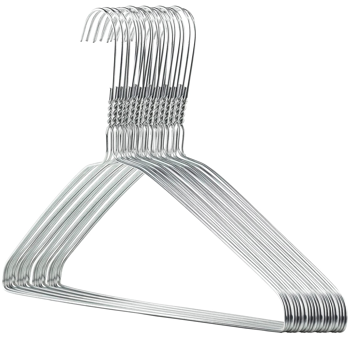 Hangerworld Silver Metal Wire Clothes Hangers 16Inch 13 Gauge Clothes Garment Coat Hanger (20 Pack)