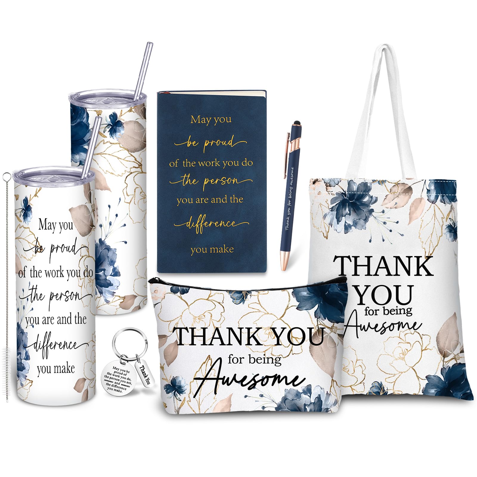 Wiwiqing 6 Pcs Employee Appreciation Gifts for Women, Thank You Gift Set for Coworker, Staff, Teacher, Nurse, Team Recognition G